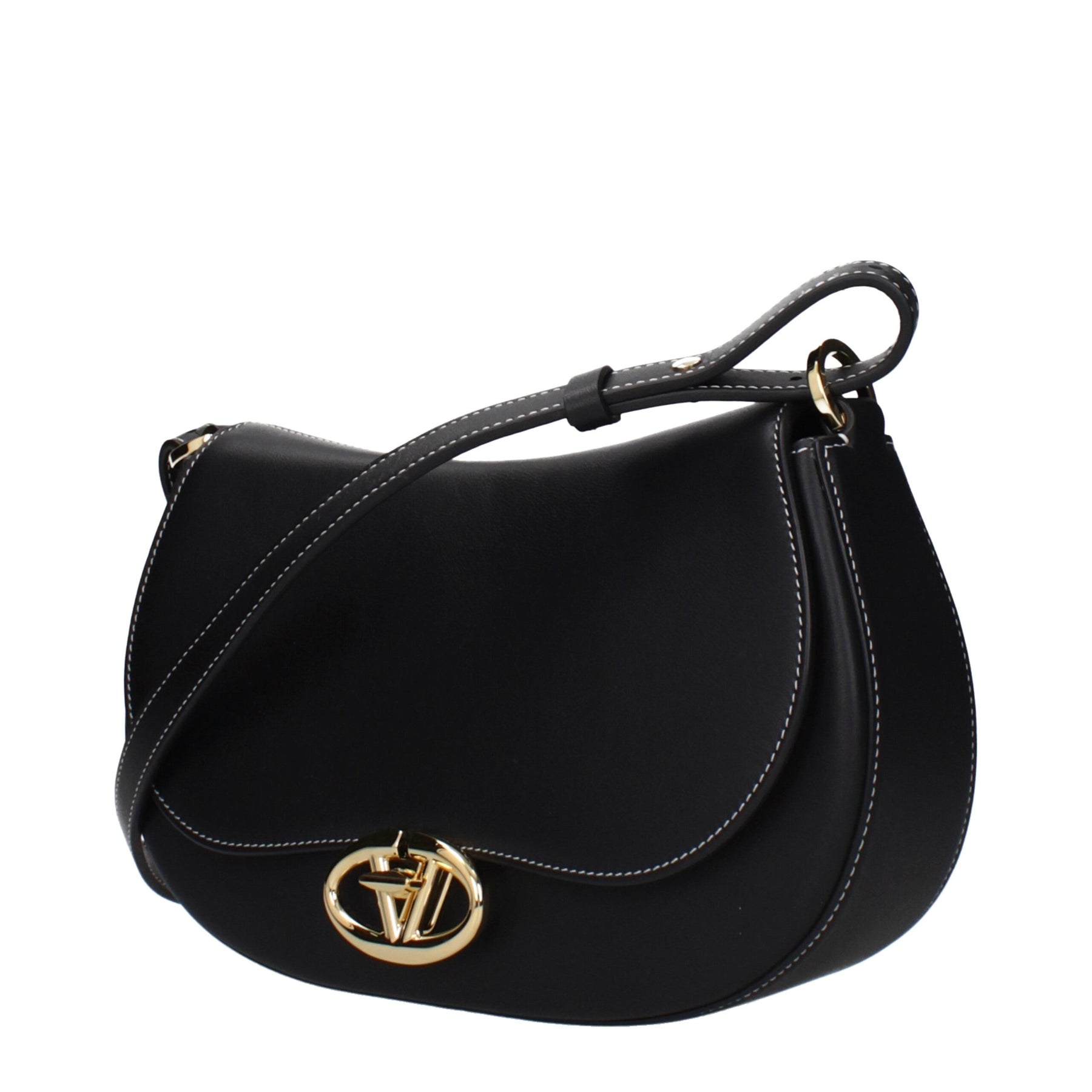 Valentino Garavani Black Leather Shoulder Bag | Regal Royce