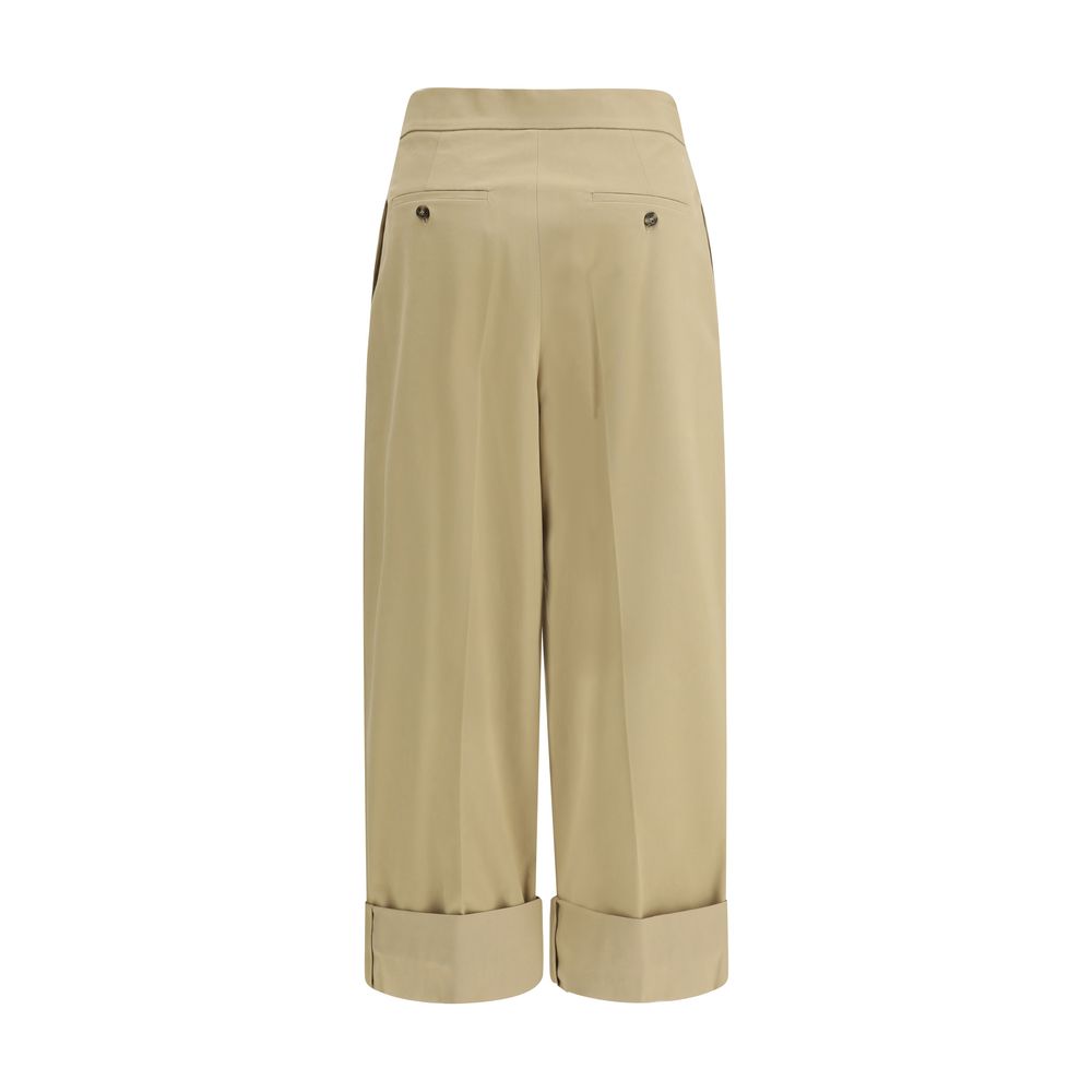 Max Mara Beige Cotton Cropped Pants | Regal Royce