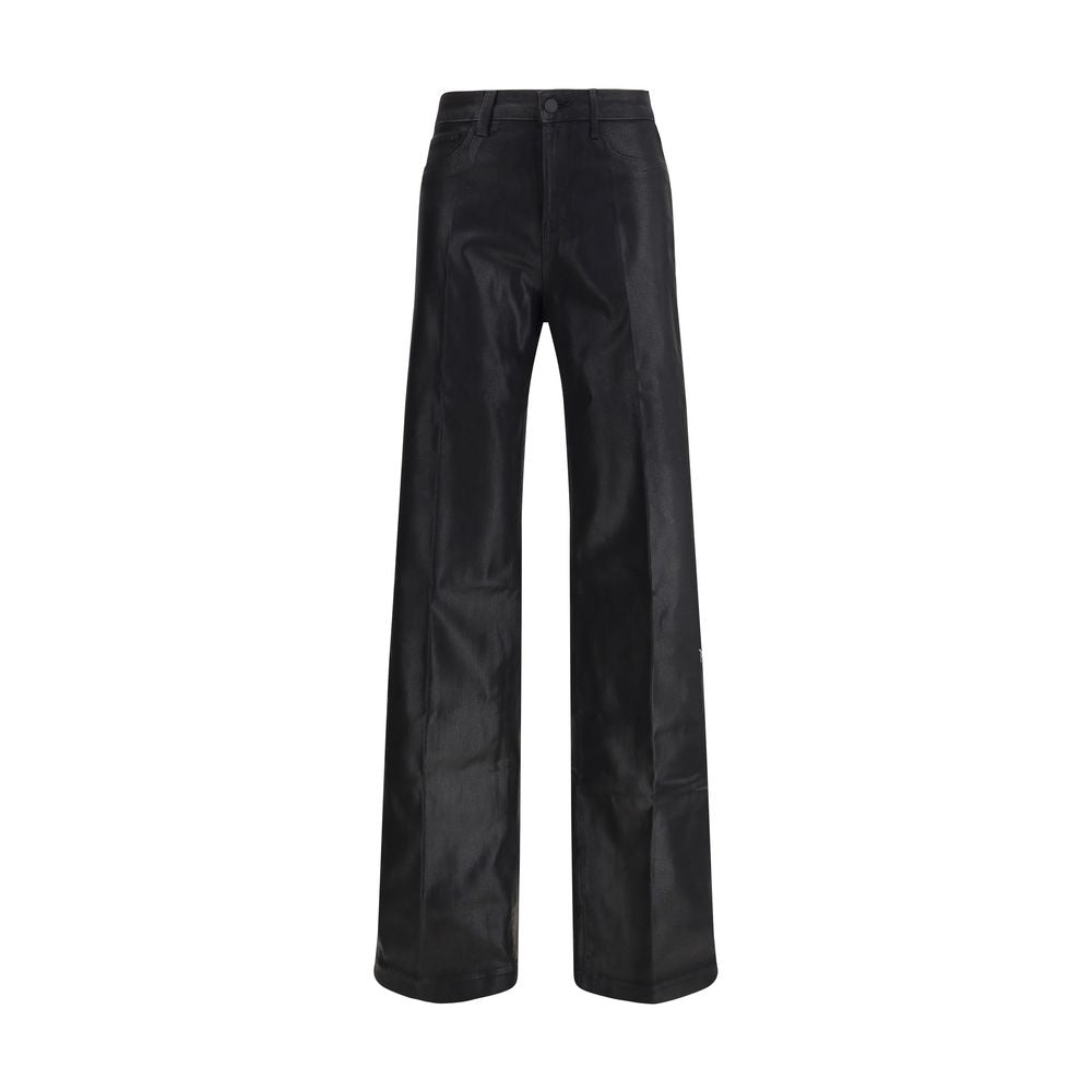L'Agence Black Cotton Casual Pants | Regal Royce