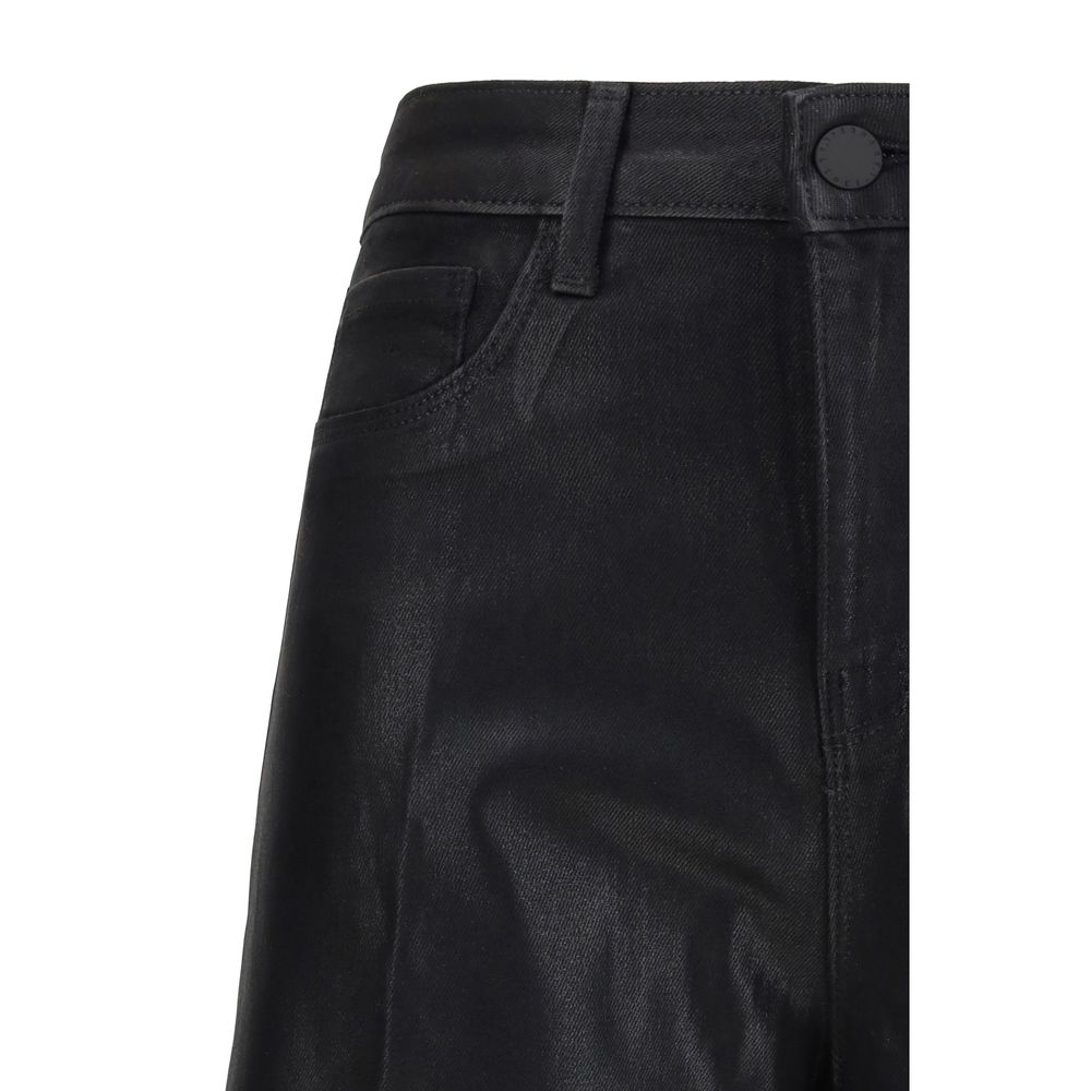 L'Agence Black Cotton Casual Pants | Regal Royce