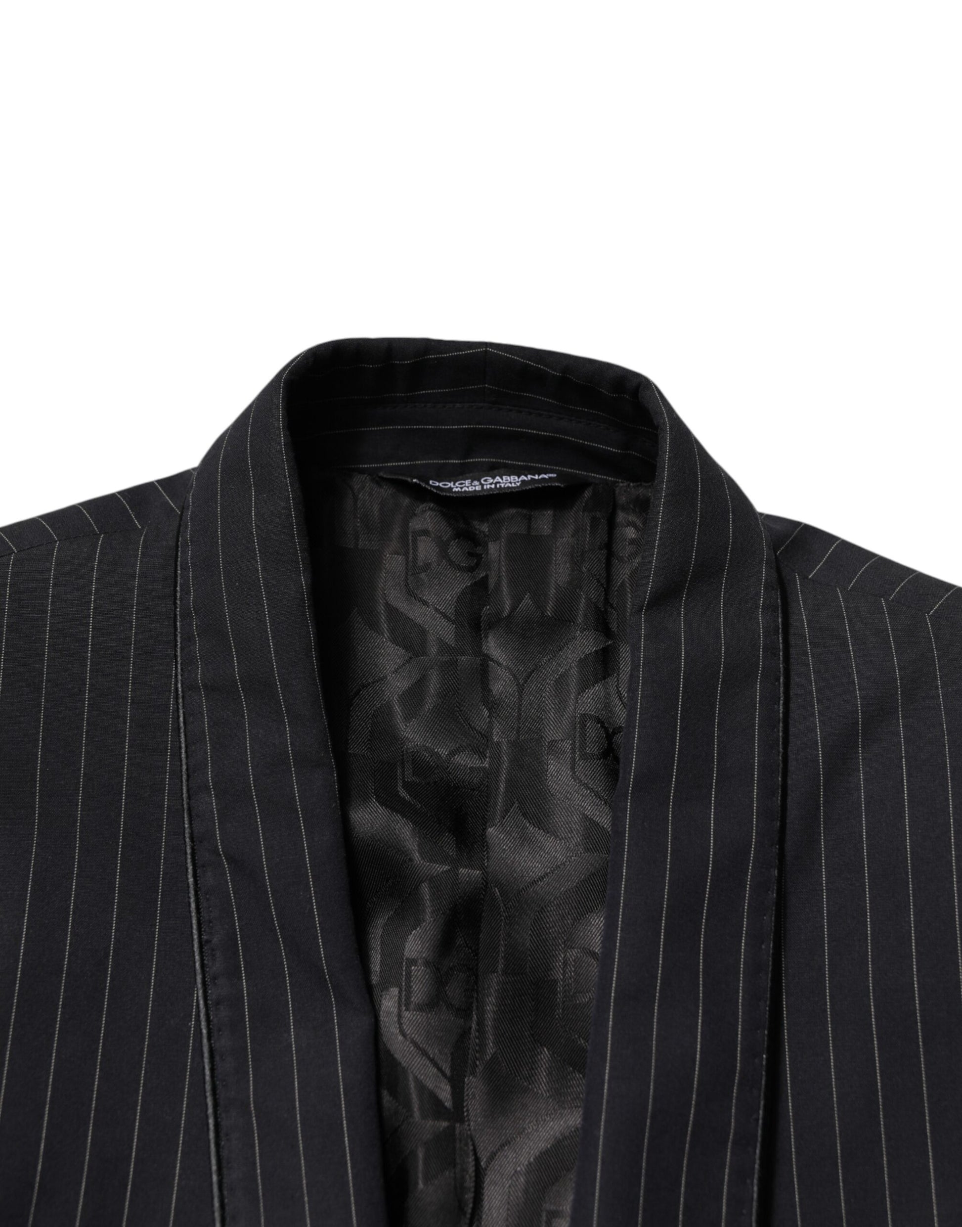 Dolce & Gabbana Black Stripes 1 Button Suit Jacket Blazer | Regal Royce