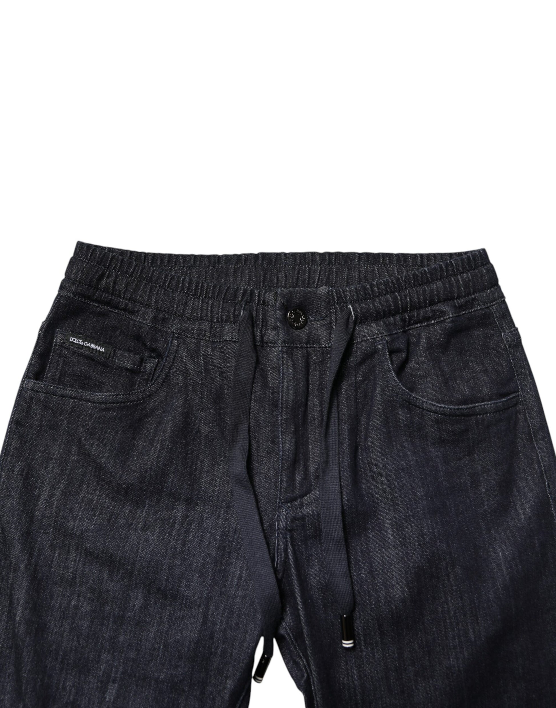 Dolce & Gabbana Black Cotton Stretch Skinny Denim Men Jeans | Regal Royce