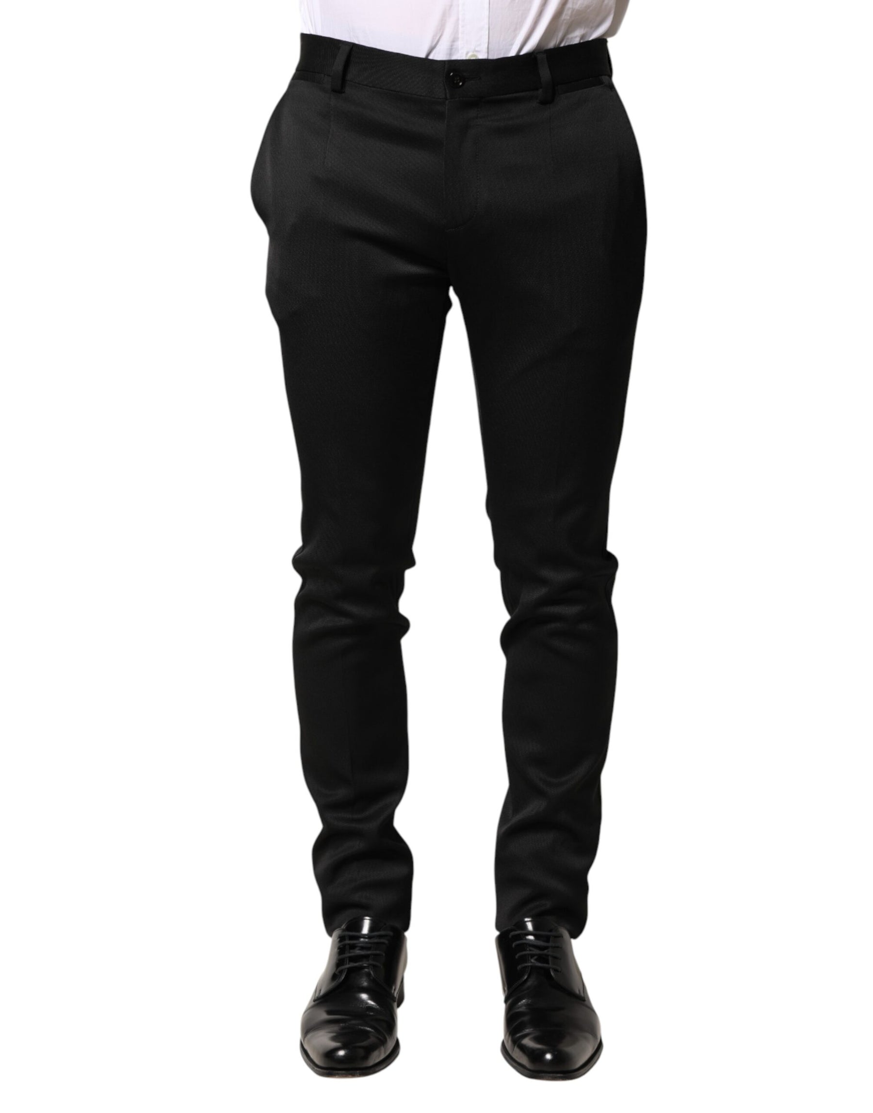 Dolce & Gabbana Black Viscose Dress Formal Men Trousers Pants | Regal Royce