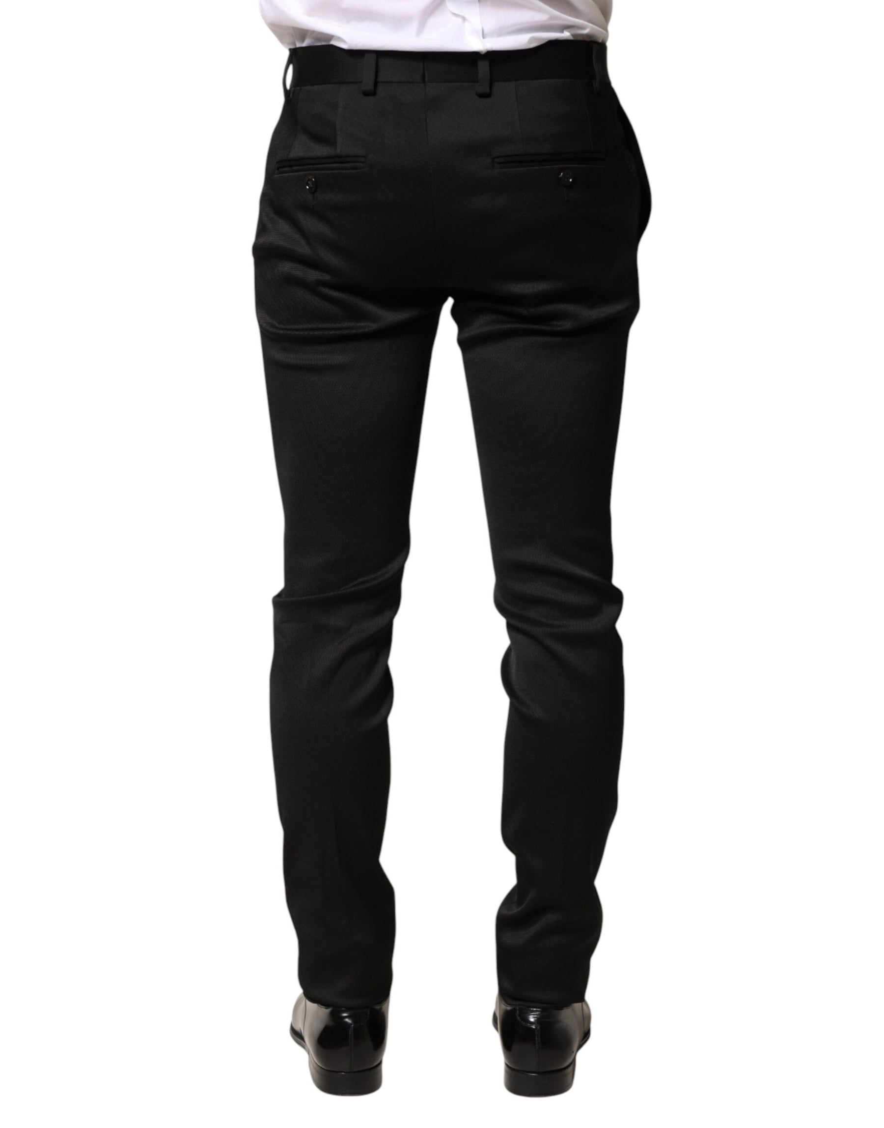 Dolce & Gabbana Black Viscose Dress Formal Men Trousers Pants | Regal Royce