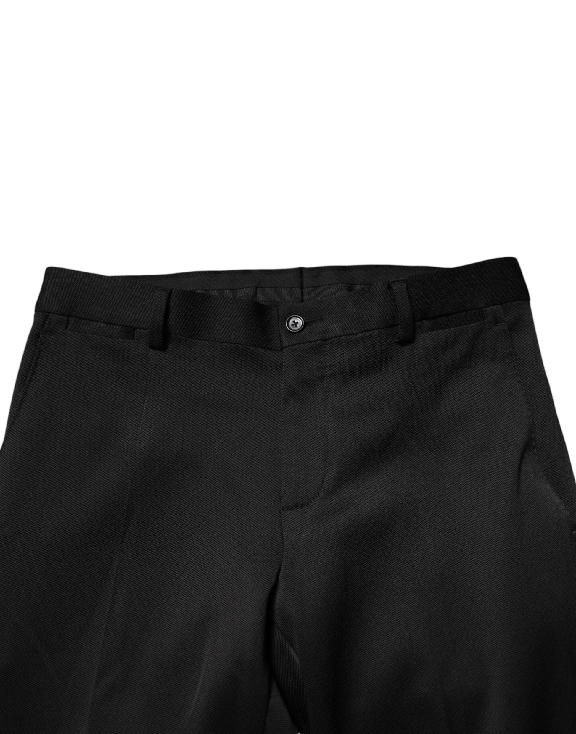 Dolce & Gabbana Black Viscose Dress Formal Men Trousers Pants | Regal Royce