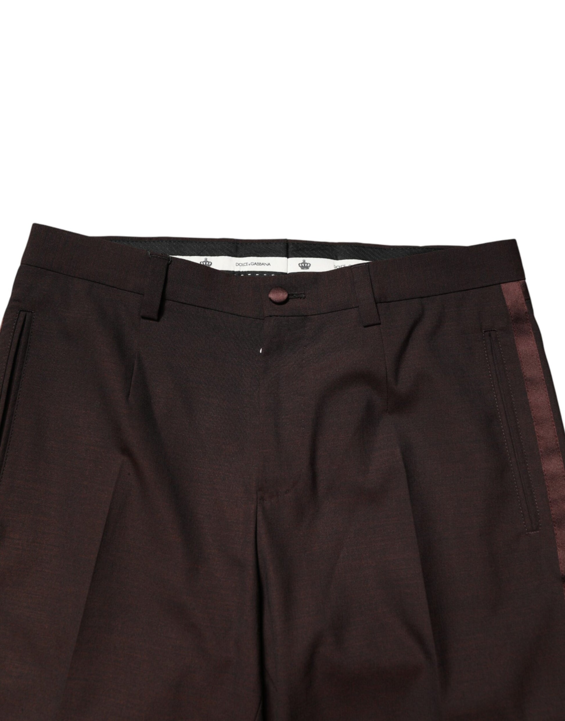 Dolce & Gabbana Brown Polyester Men Dress Trousers Pants | Regal Royce