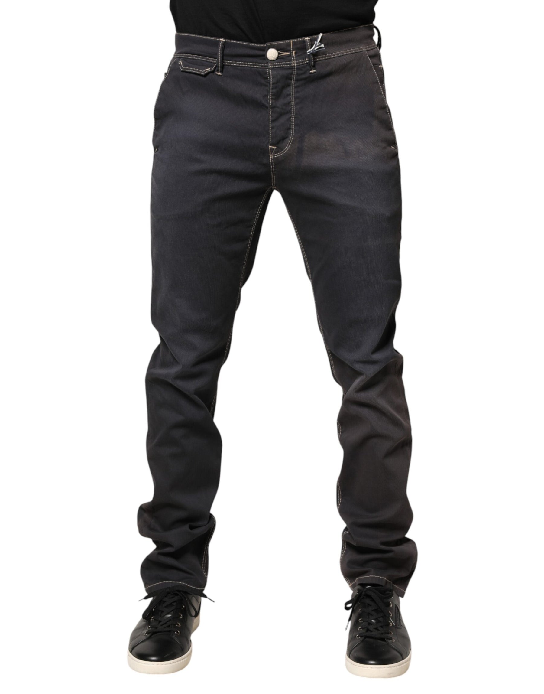 Jeckerson Dark Gray Mid Waist Skinny Fit Men Denim Trouser Jeans | Regal Royce