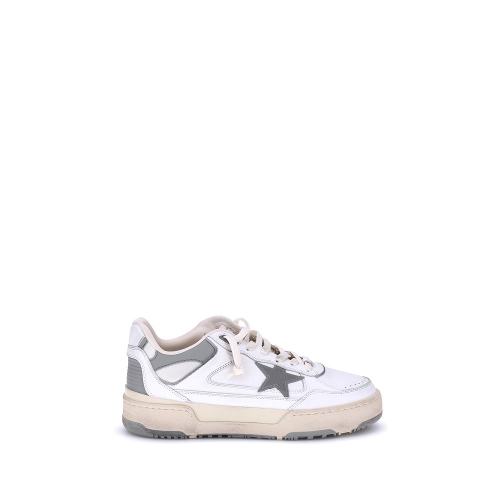 Golden Goose Gray Calf Leather Bos Taurus Chunky Sneakers | Regal Royce
