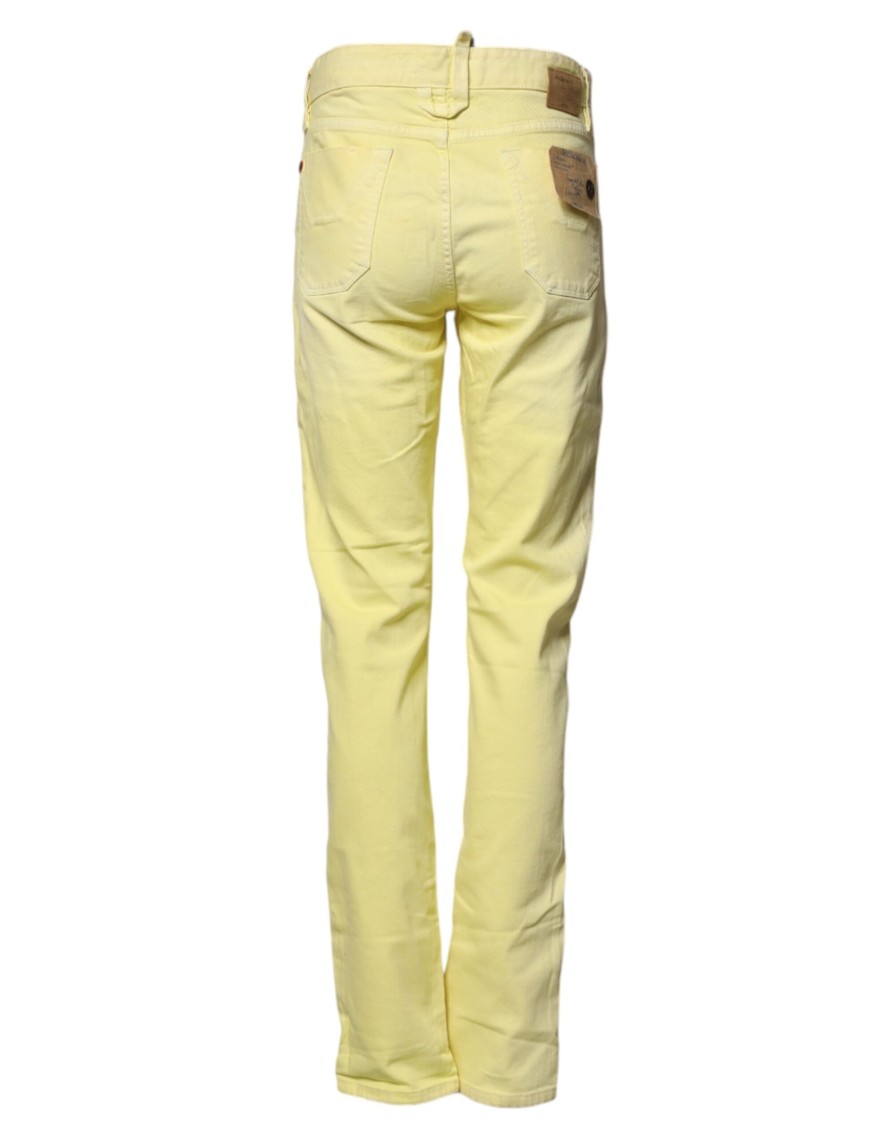 Jeckerson Yellow Mid Waist Straight Fit Men Denim Trouser Jeans | Regal Royce