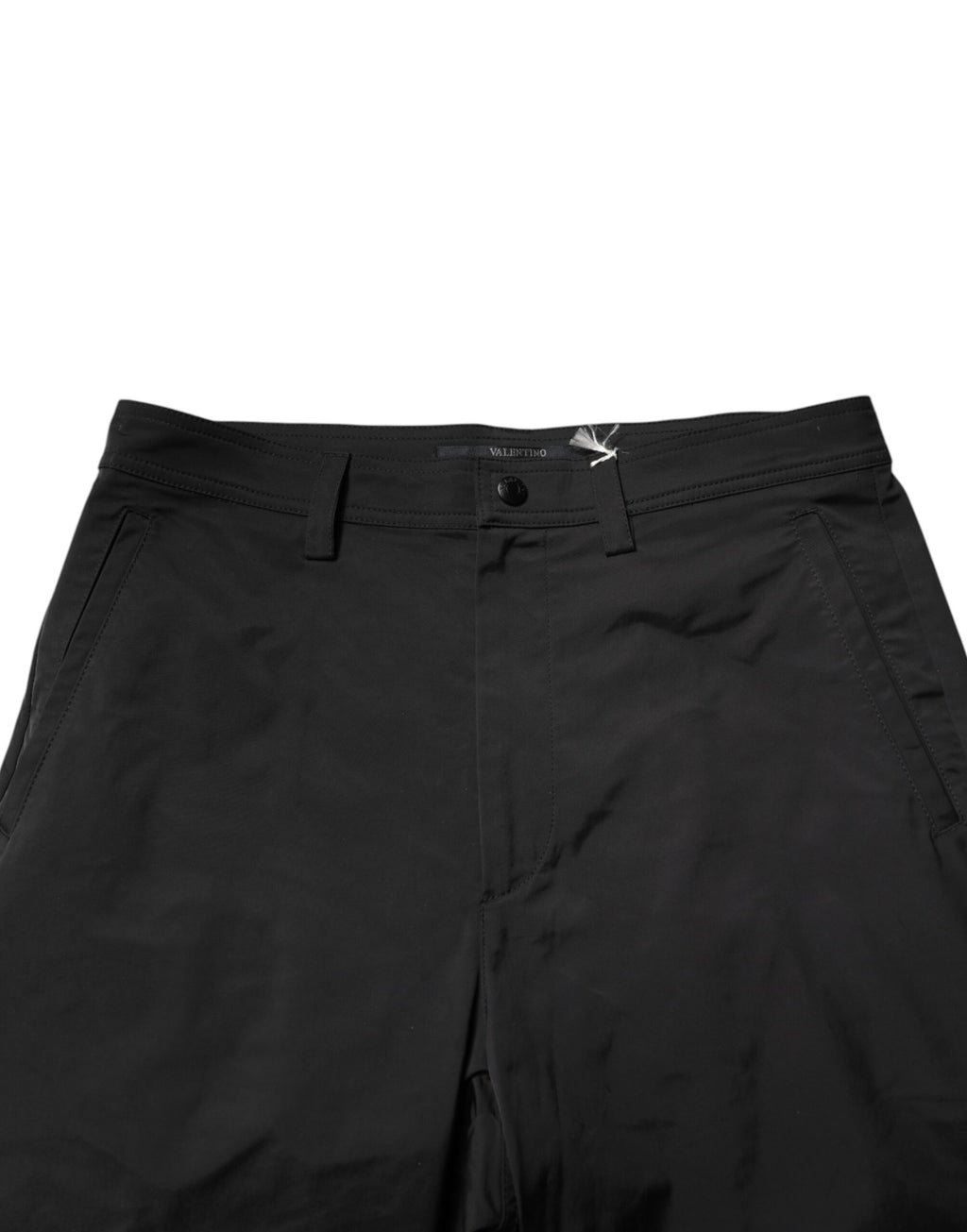 Valentino Black Mid Waist Men Tapered Dress Trouser Pants