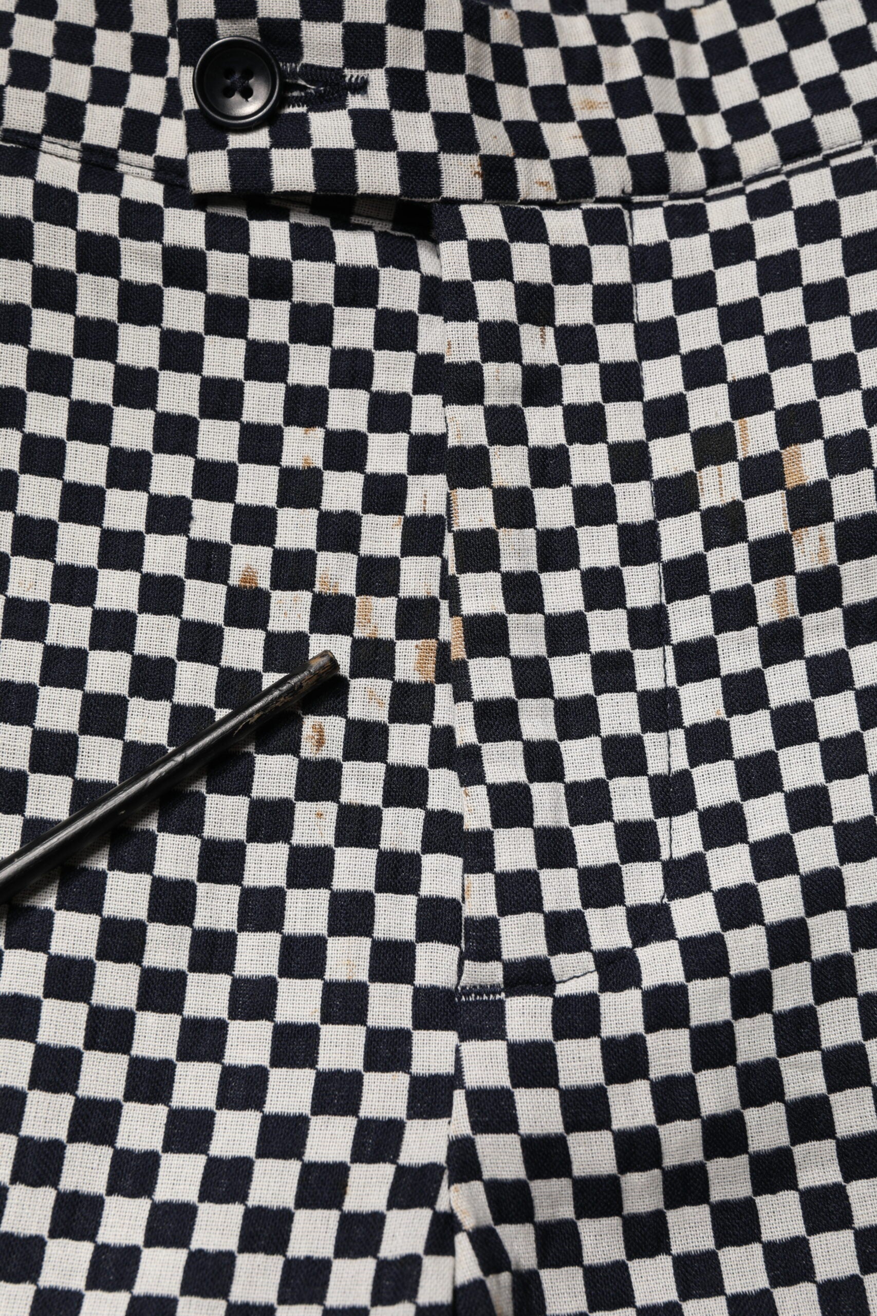 Daniele Alessandrini Black White Checkered Men Cropped Pants | Regal Royce