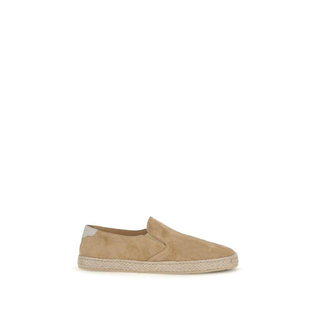Brunello Cucinelli Beige Calf Leather Bos Taurus Espadrilles | Regal Royce