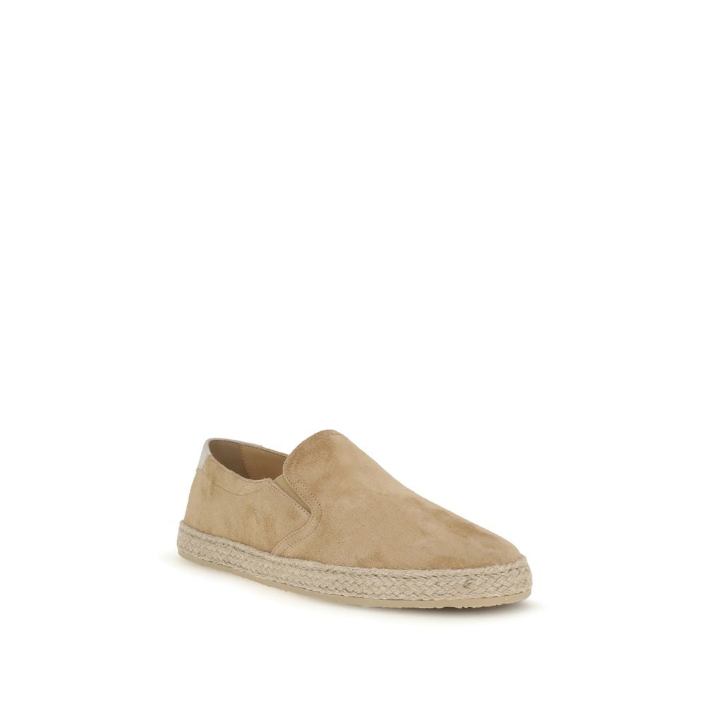 Brunello Cucinelli Beige Calf Leather Bos Taurus Espadrilles | Regal Royce