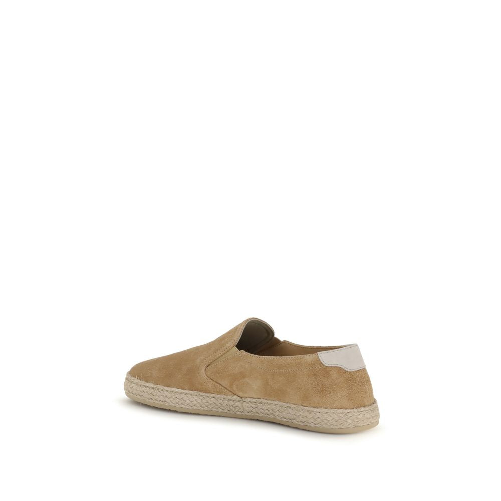 Brunello Cucinelli Beige Calf Leather Bos Taurus Espadrilles | Regal Royce