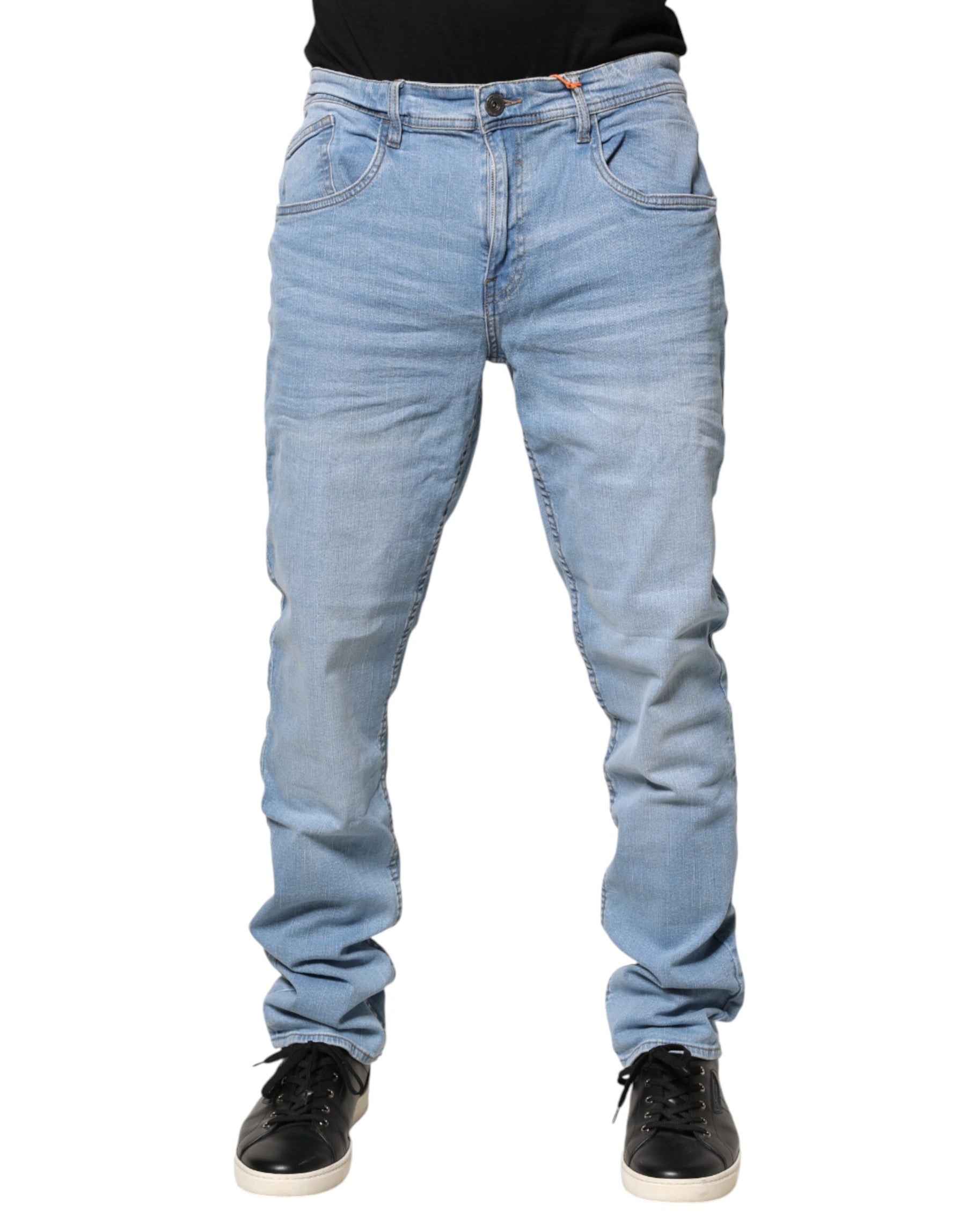 Blend Light Blue Twister Mid Waist Skinny Fit Men Denim Jeans | Regal Royce