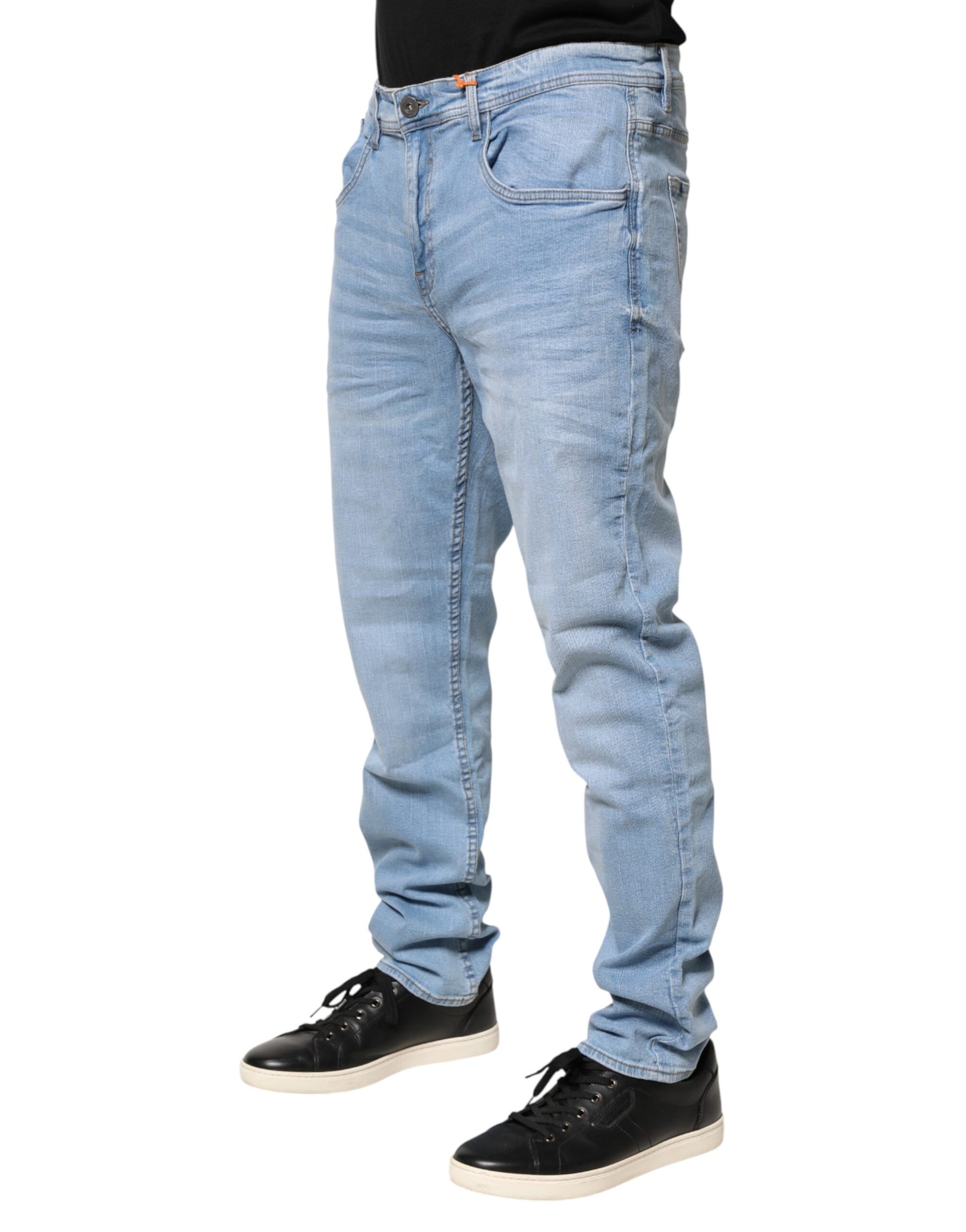 Blend Light Blue Twister Mid Waist Skinny Fit Men Denim Jeans | Regal Royce