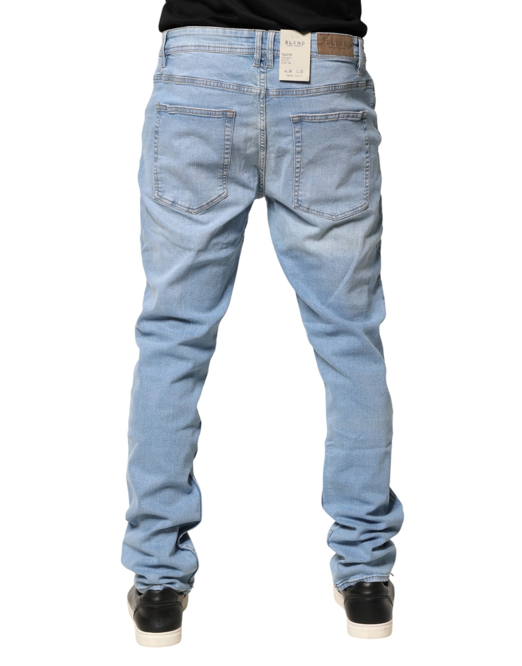 Blend Light Blue Twister Mid Waist Skinny Fit Men Denim Jeans | Regal Royce