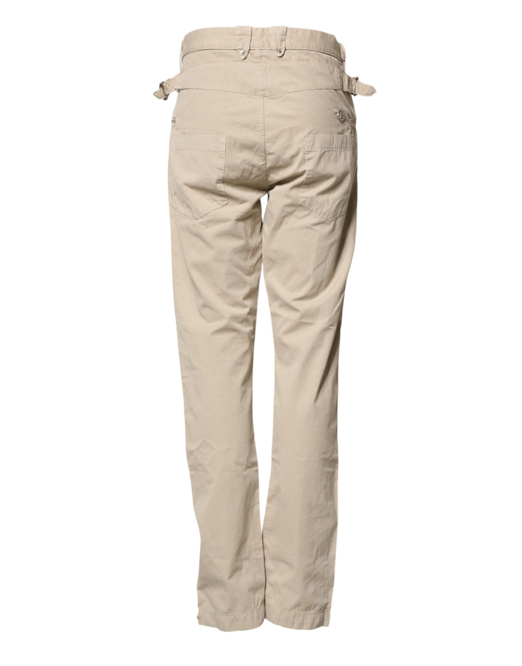 Daniele Alessandrini Beige Cotton Mid Waist Straight Men Denim Jeans | Regal Royce