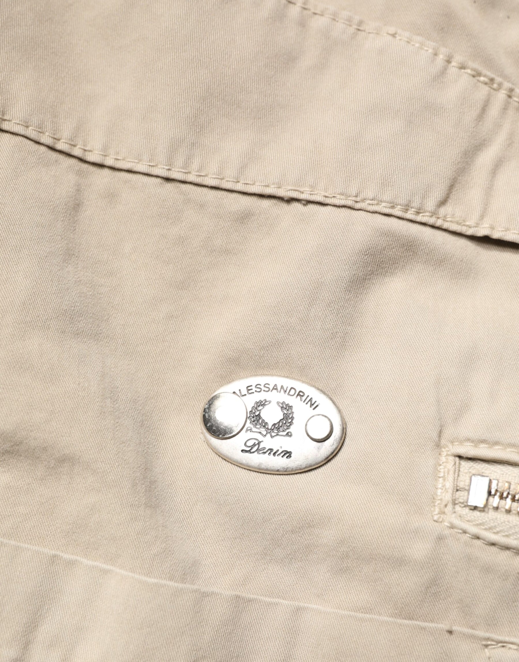 Daniele Alessandrini Beige Cotton Mid Waist Straight Men Denim Jeans | Regal Royce