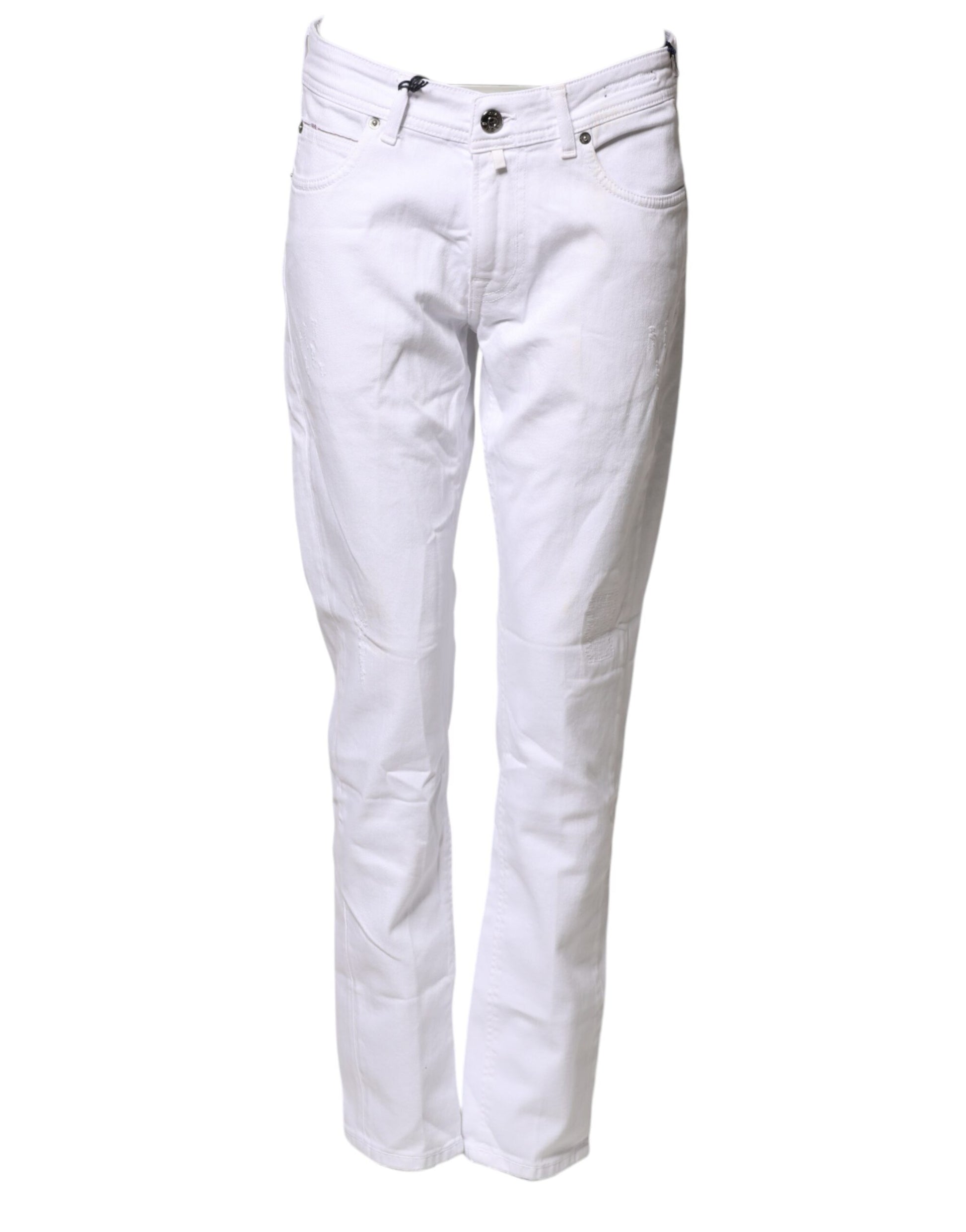 Briglia 1949 White Cotton Straight Fit Men Denim Trouser Jeans | Regal Royce