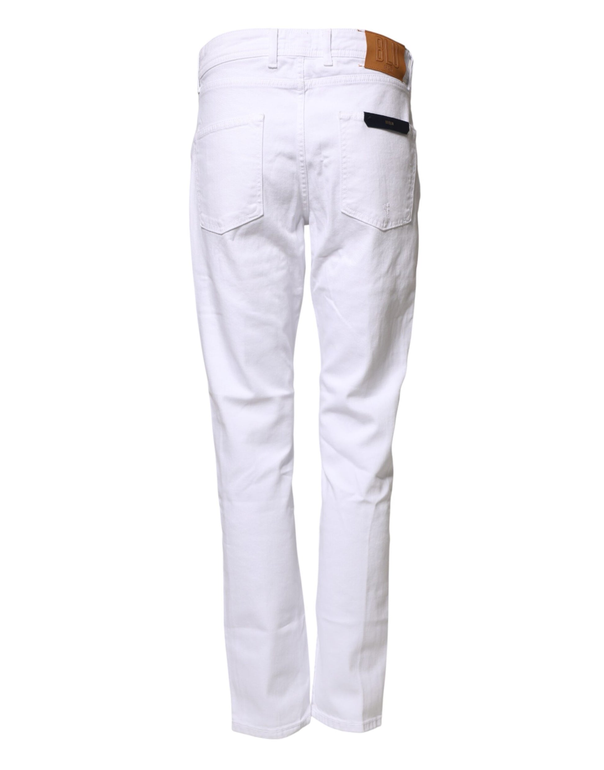 Briglia 1949 White Cotton Straight Fit Men Denim Trouser Jeans | Regal Royce