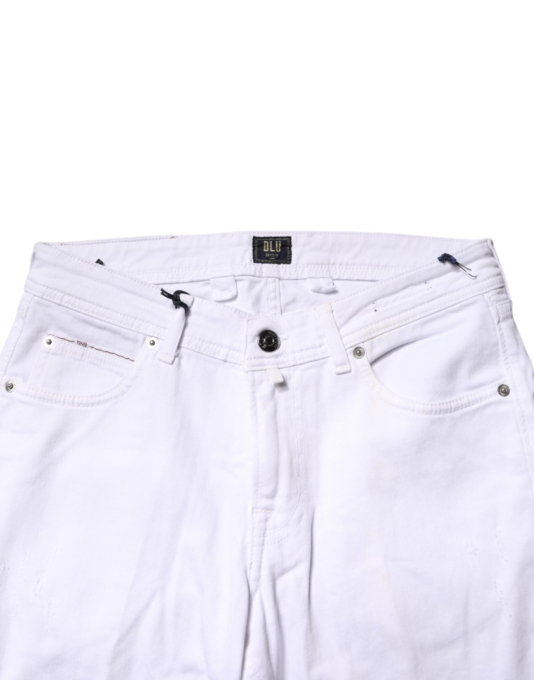 Briglia 1949 White Cotton Straight Fit Men Denim Trouser Jeans | Regal Royce