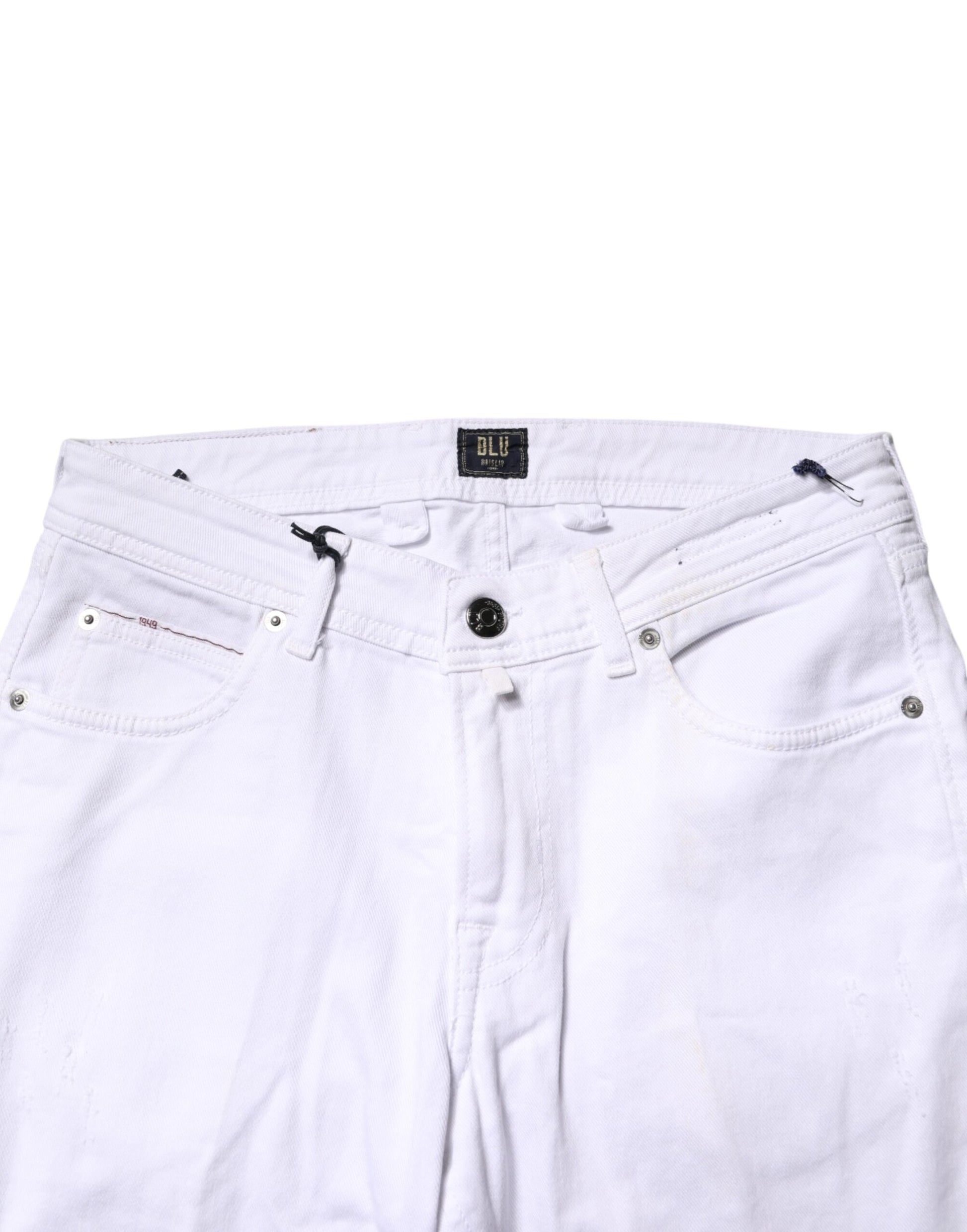 Briglia 1949 White Cotton Straight Fit Men Denim Trouser Jeans | Regal Royce