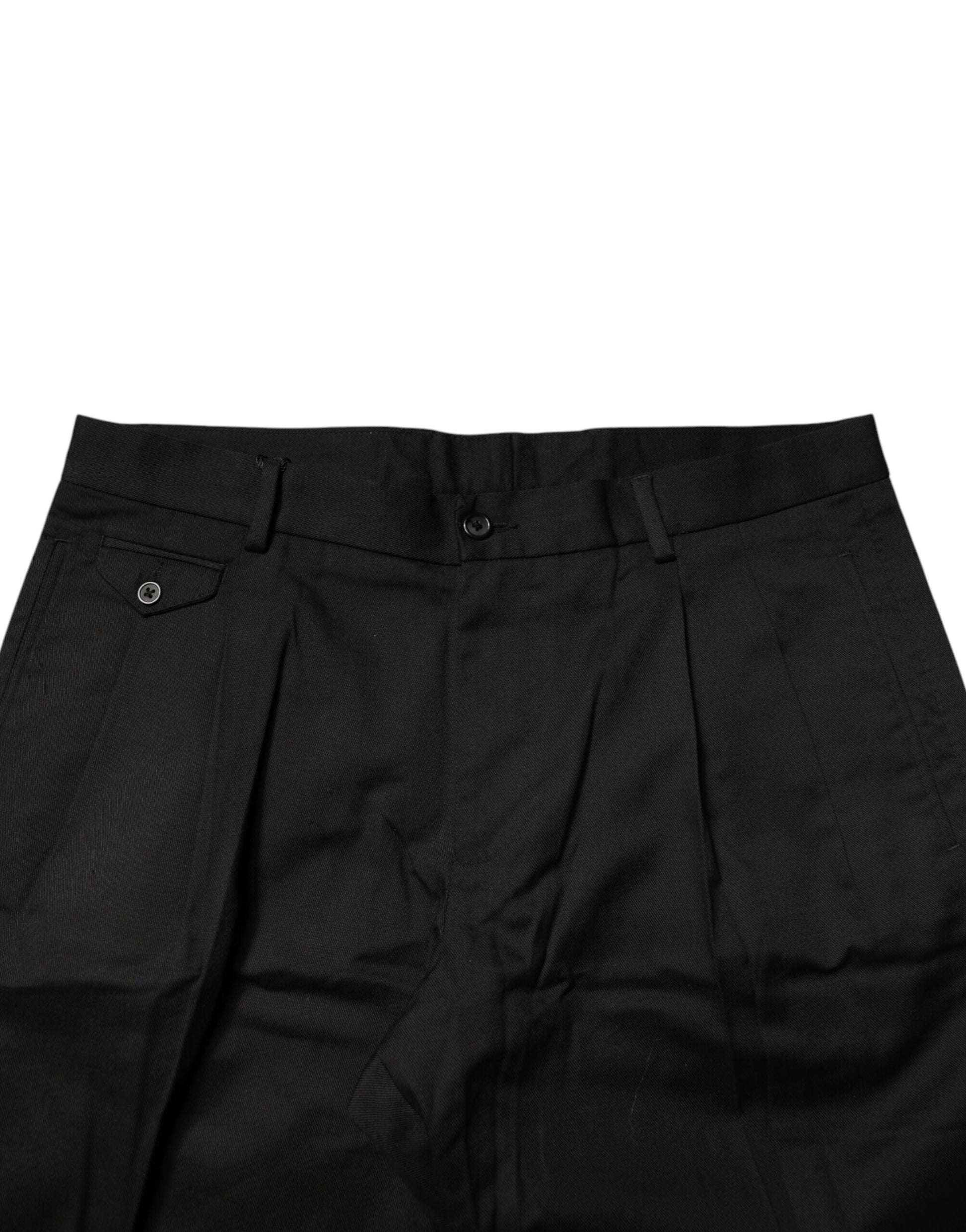 Dolce & Gabbana Black Cotton Stretch Mid Wasit Bermuda Shorts | Regal Royce