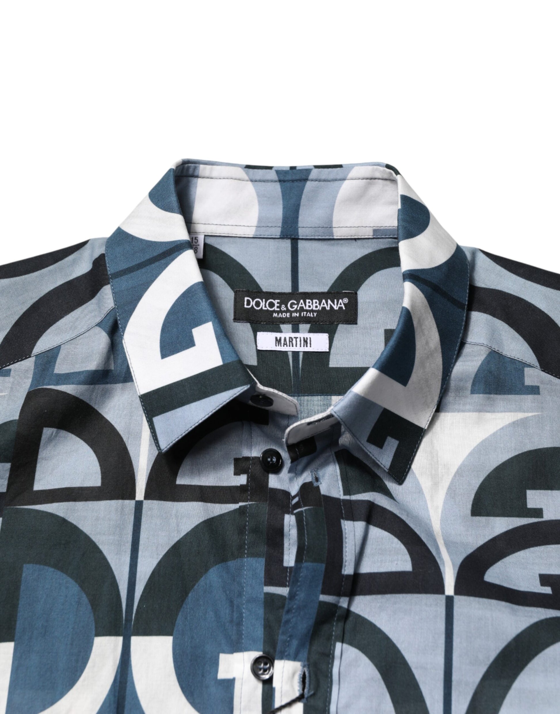 Dolce & Gabbana Blue MARTINI Long Sleeves Casual Logo Shirt | Regal Royce