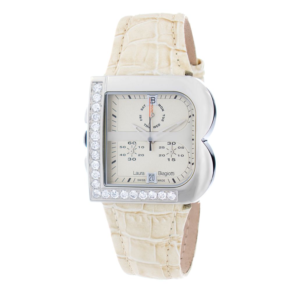 Laura Biagiotti Cream Leather Dress Watch | Regal Royce