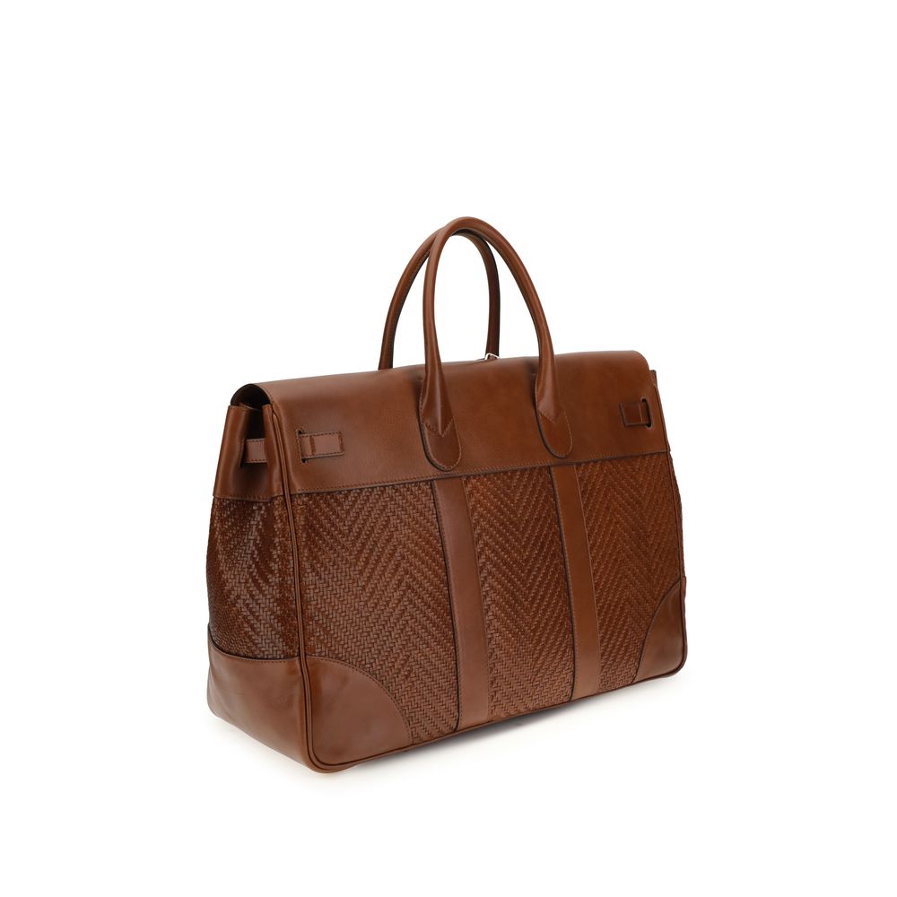 Brunello Cucinelli Brown Calf Leather Bos Taurus Backpack | Regal Royce