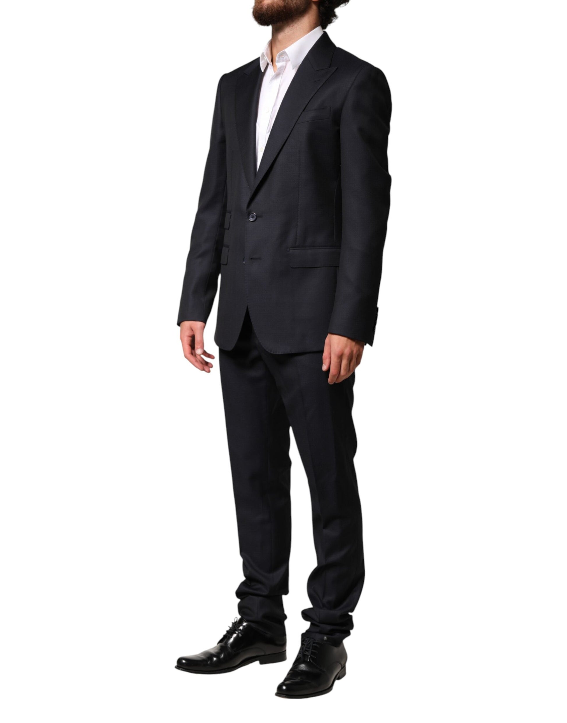 Dolce & Gabbana Black Wool Single Breasted Men 2 Piece Suit