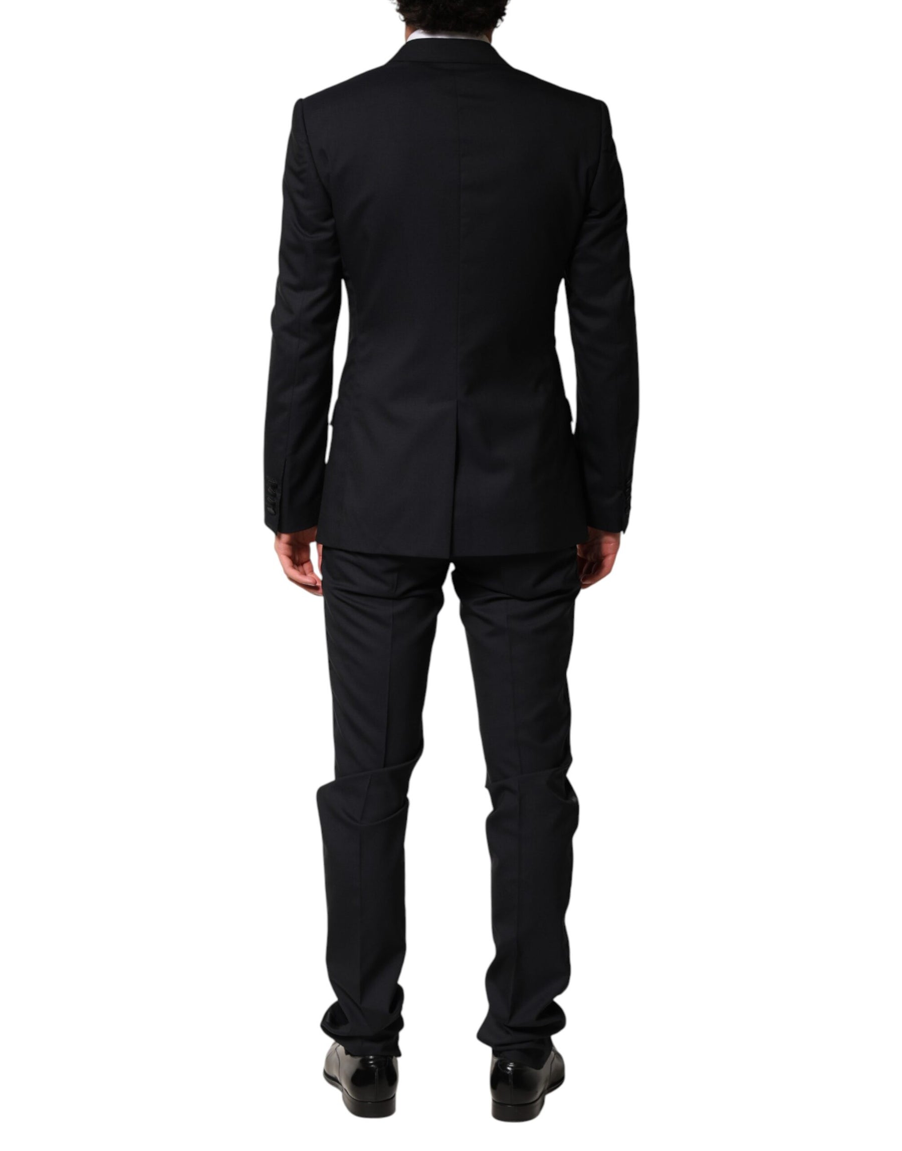 Dolce & Gabbana Black Wool Single Breasted 3 Piece Men Suit | Regal Royce