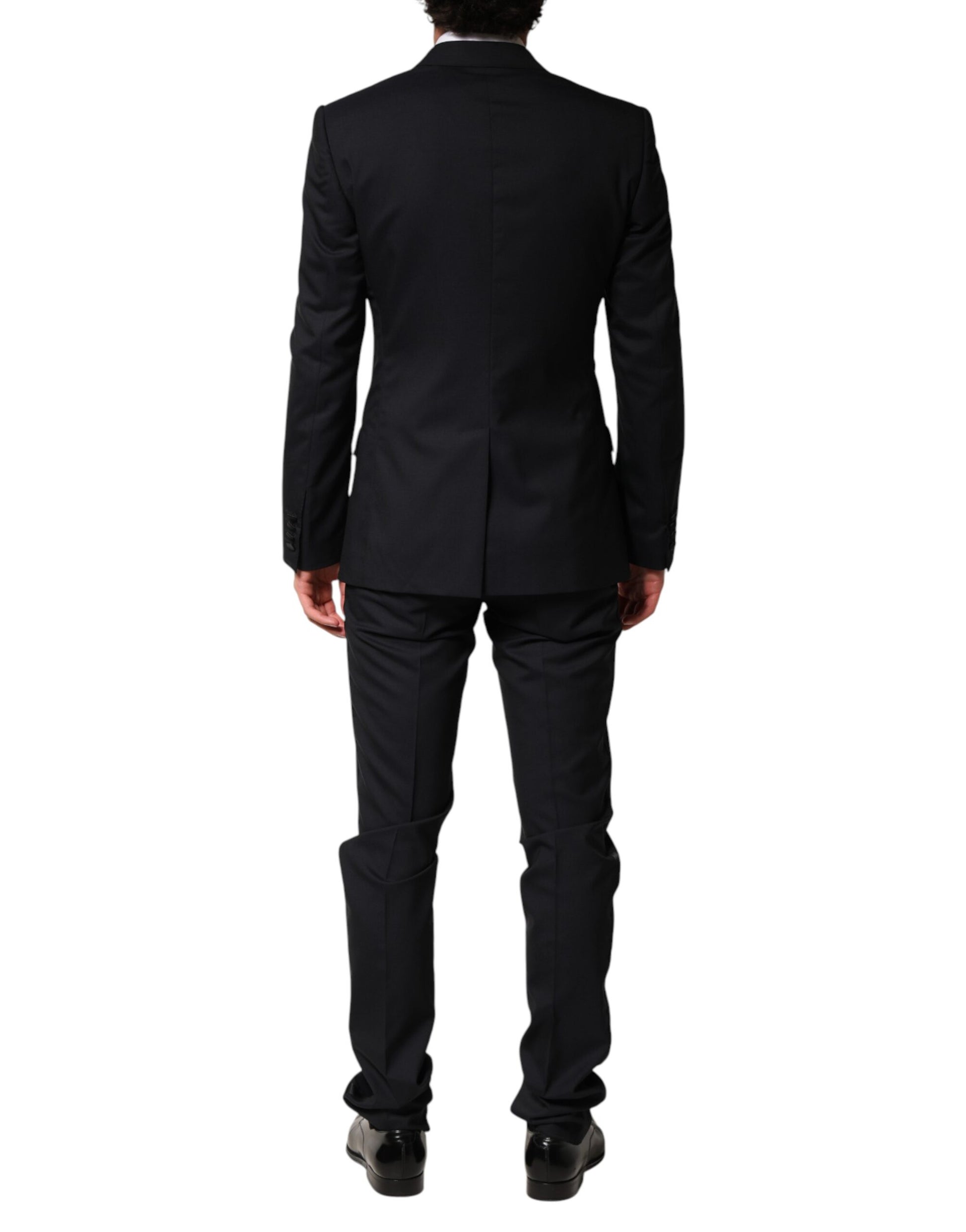 Dolce & Gabbana Black Wool Single Breasted 3 Piece Men Suit | Regal Royce
