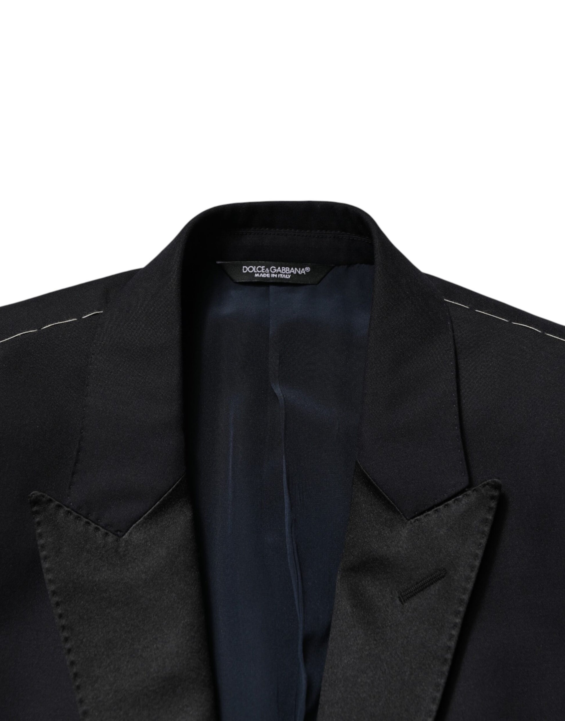 Dolce & Gabbana Black Wool Single Breasted 3 Piece Men Suit | Regal Royce