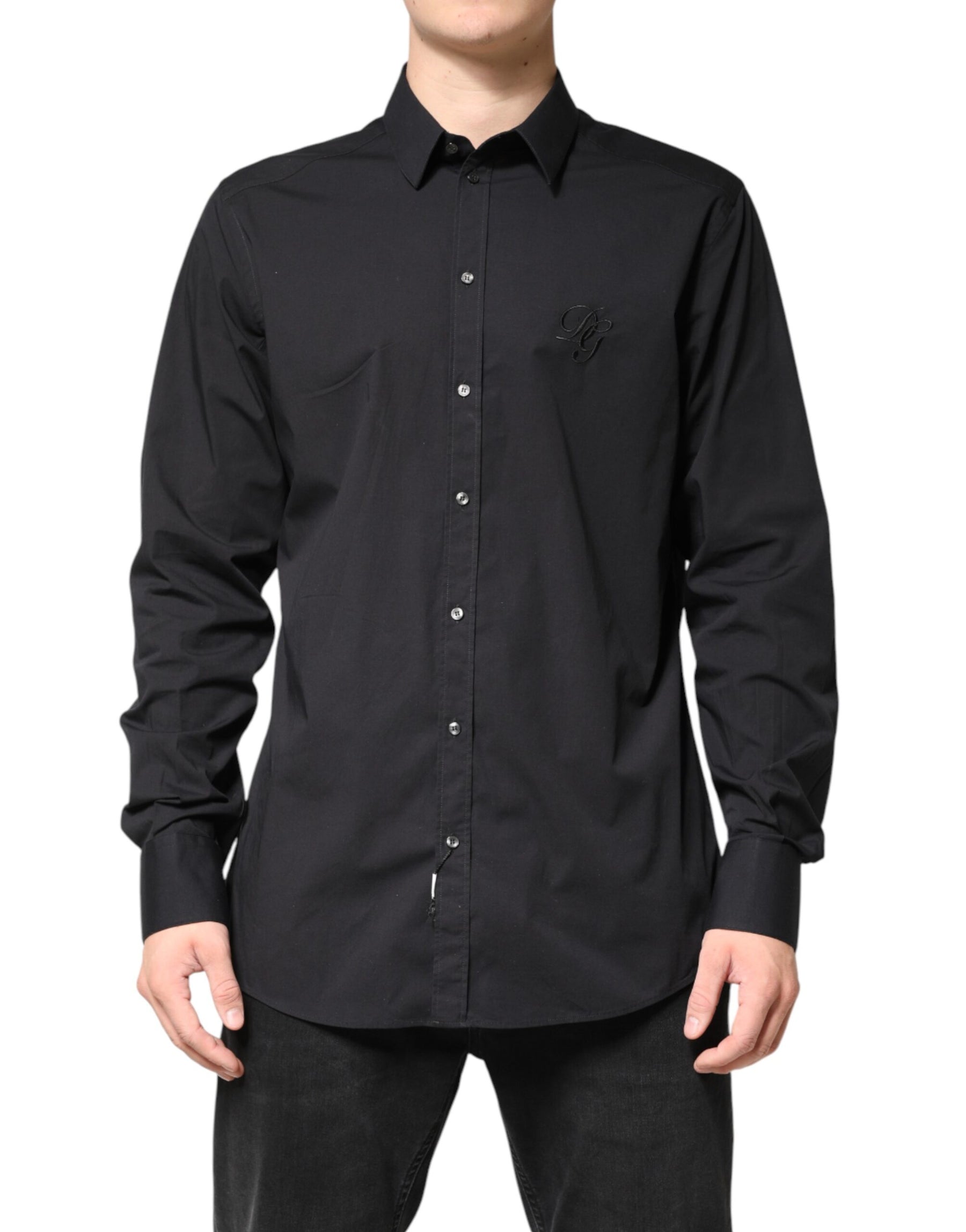 Dolce & Gabbana Black GOLD Cotton Men Dress Formal Shirt | Regal Royce