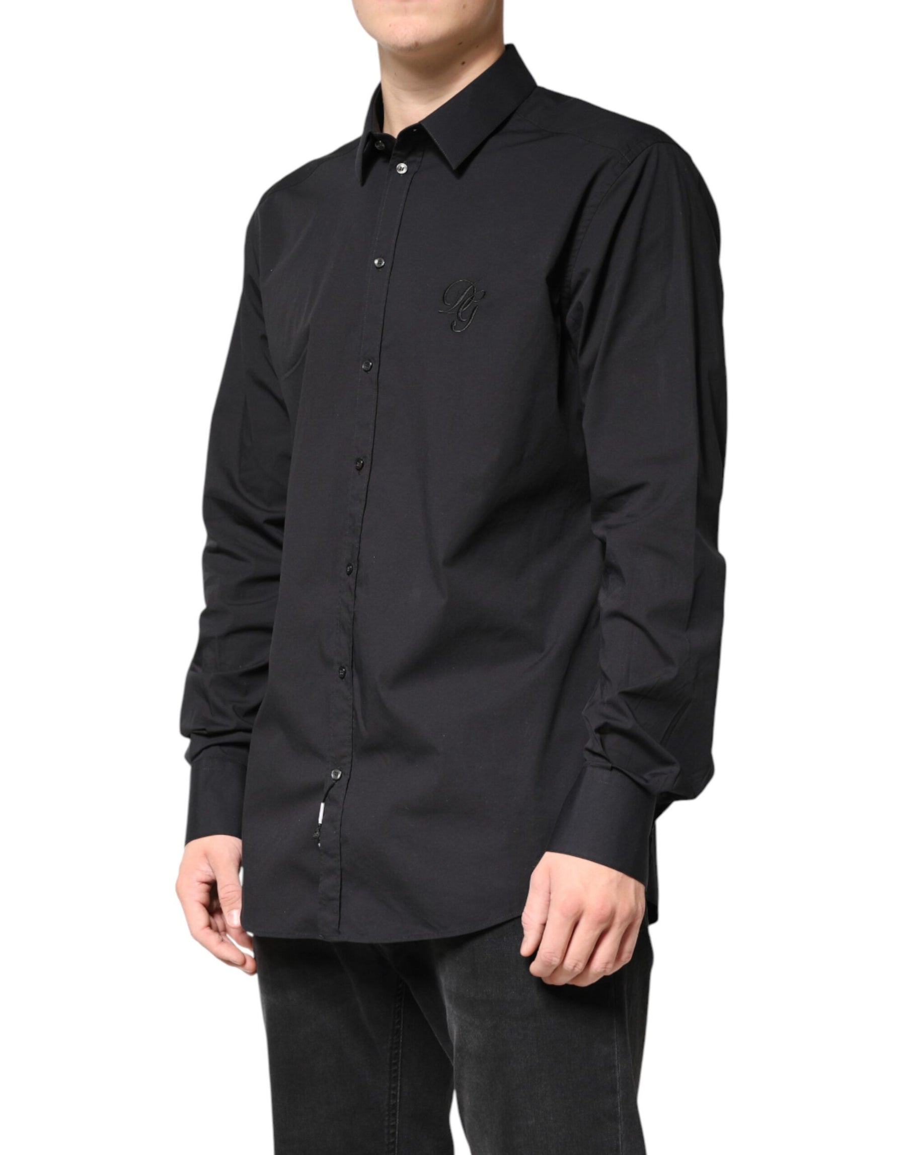 Dolce & Gabbana Black GOLD Cotton Men Dress Formal Shirt | Regal Royce