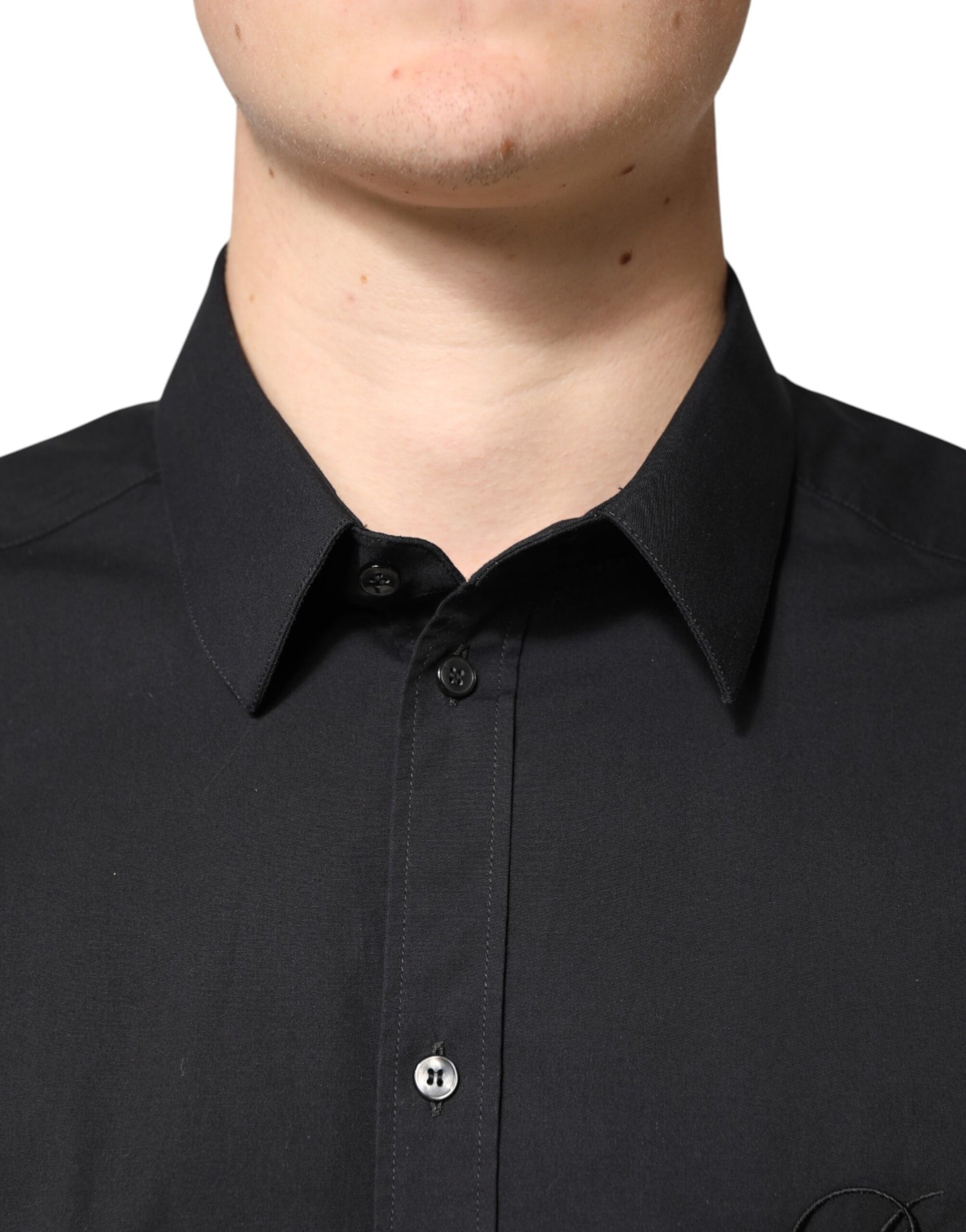 Dolce & Gabbana Black GOLD Cotton Men Dress Formal Shirt | Regal Royce