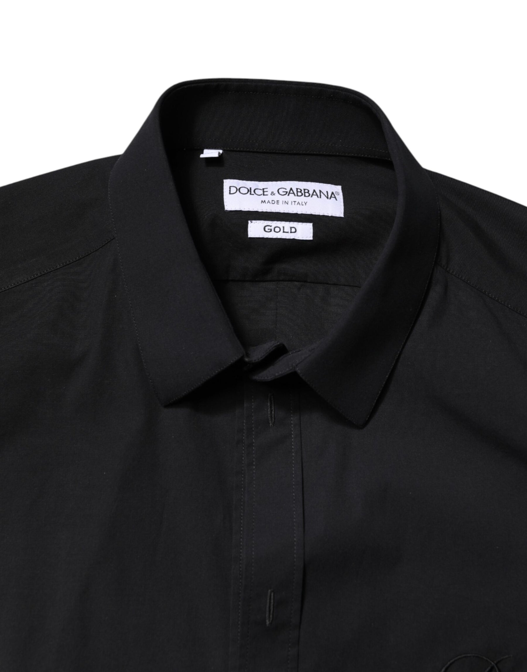 Dolce & Gabbana Black GOLD Cotton Men Dress Formal Shirt | Regal Royce