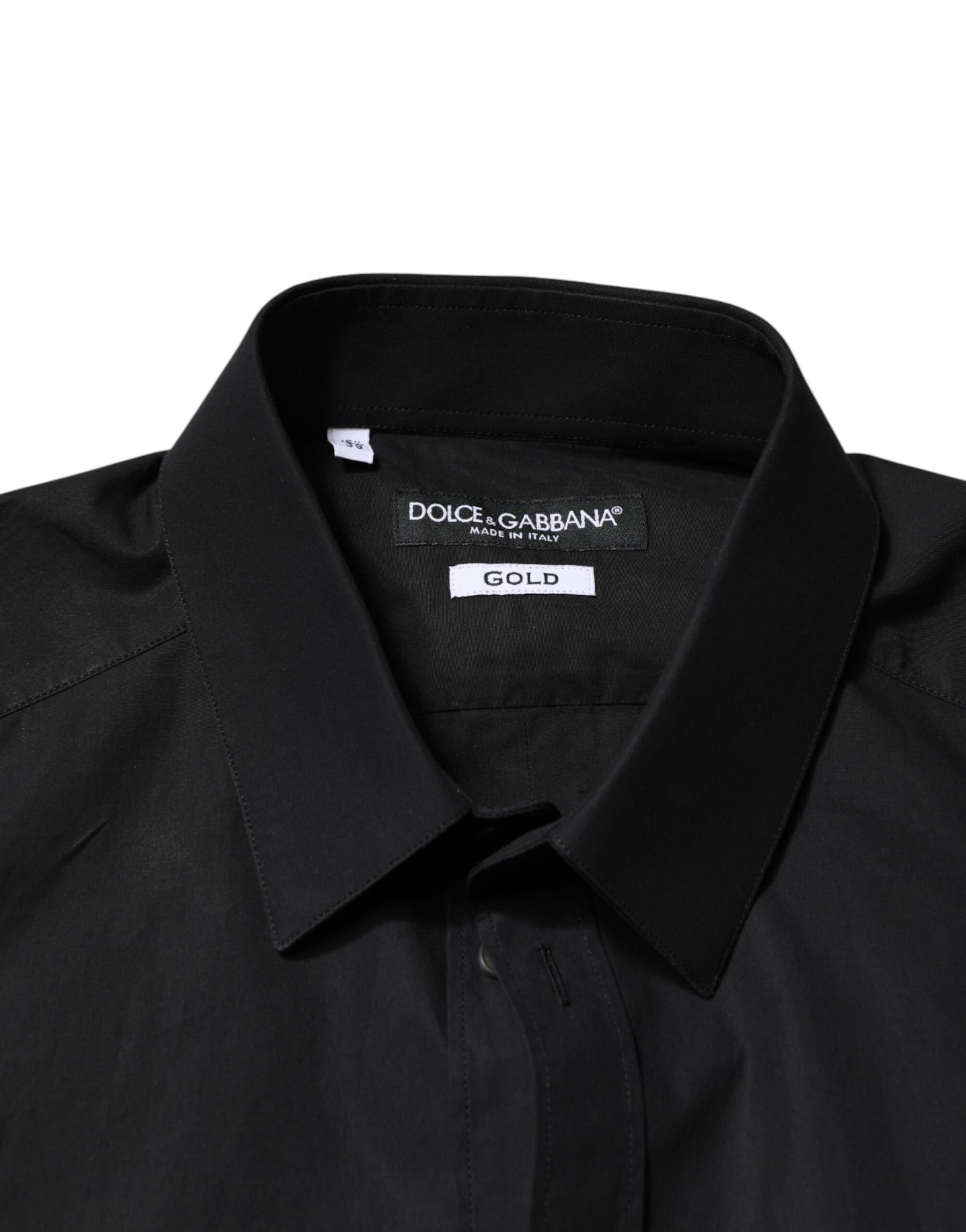 Dolce & Gabbana Black GOLD Cotton Men Dress Formal Shirt | Regal Royce
