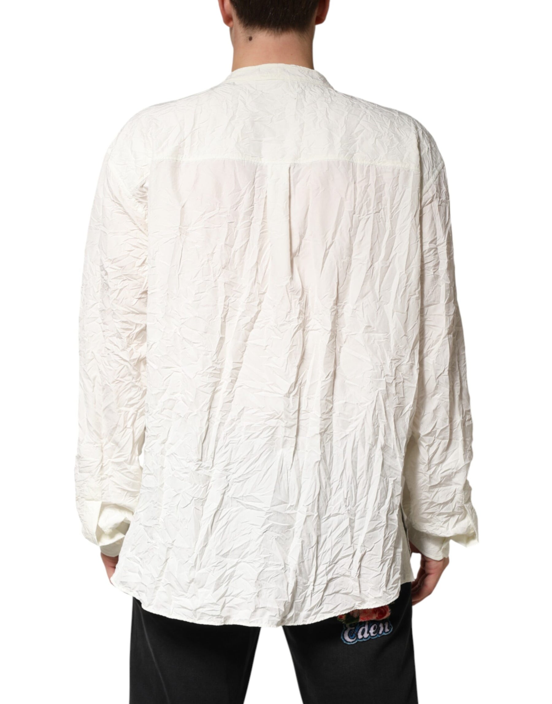 Dolce & Gabbana White Cotton Men Long Sleeves Men Shirt | Regal Royce