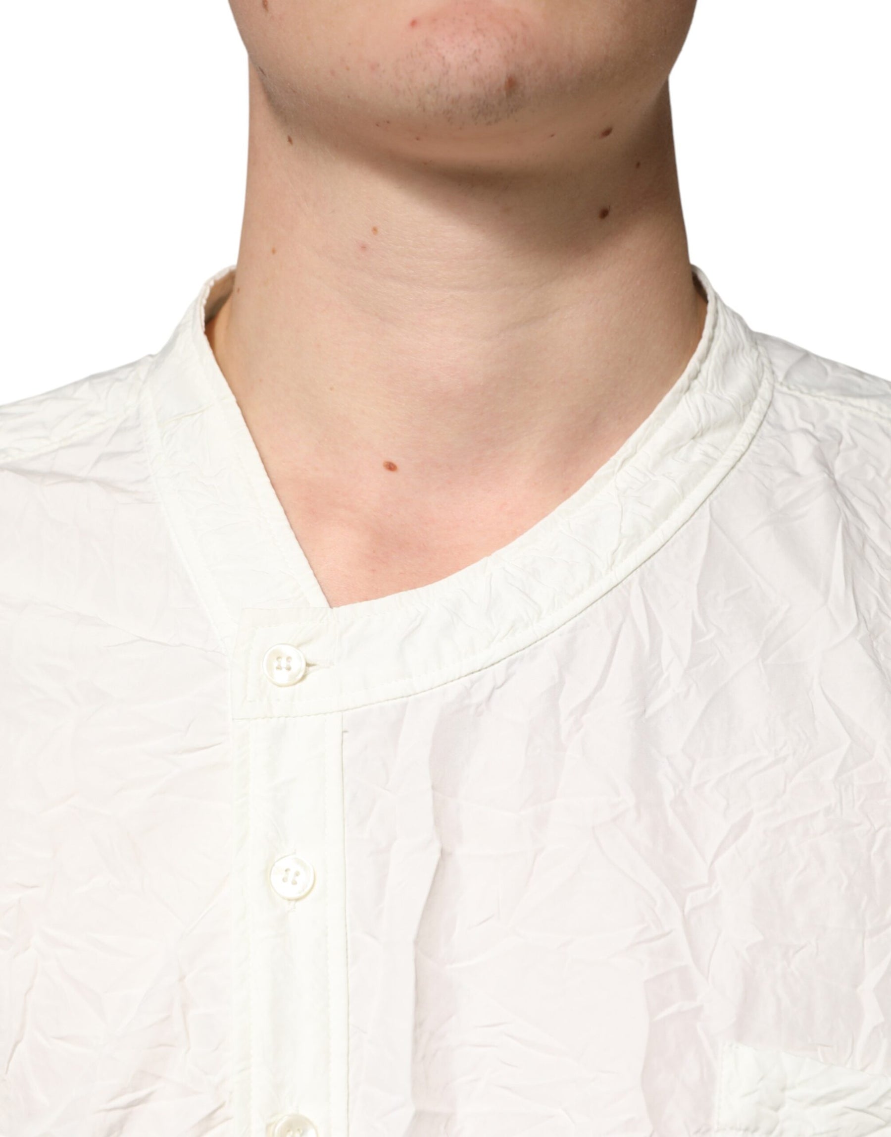 Dolce & Gabbana White Cotton Men Long Sleeves Men Shirt | Regal Royce