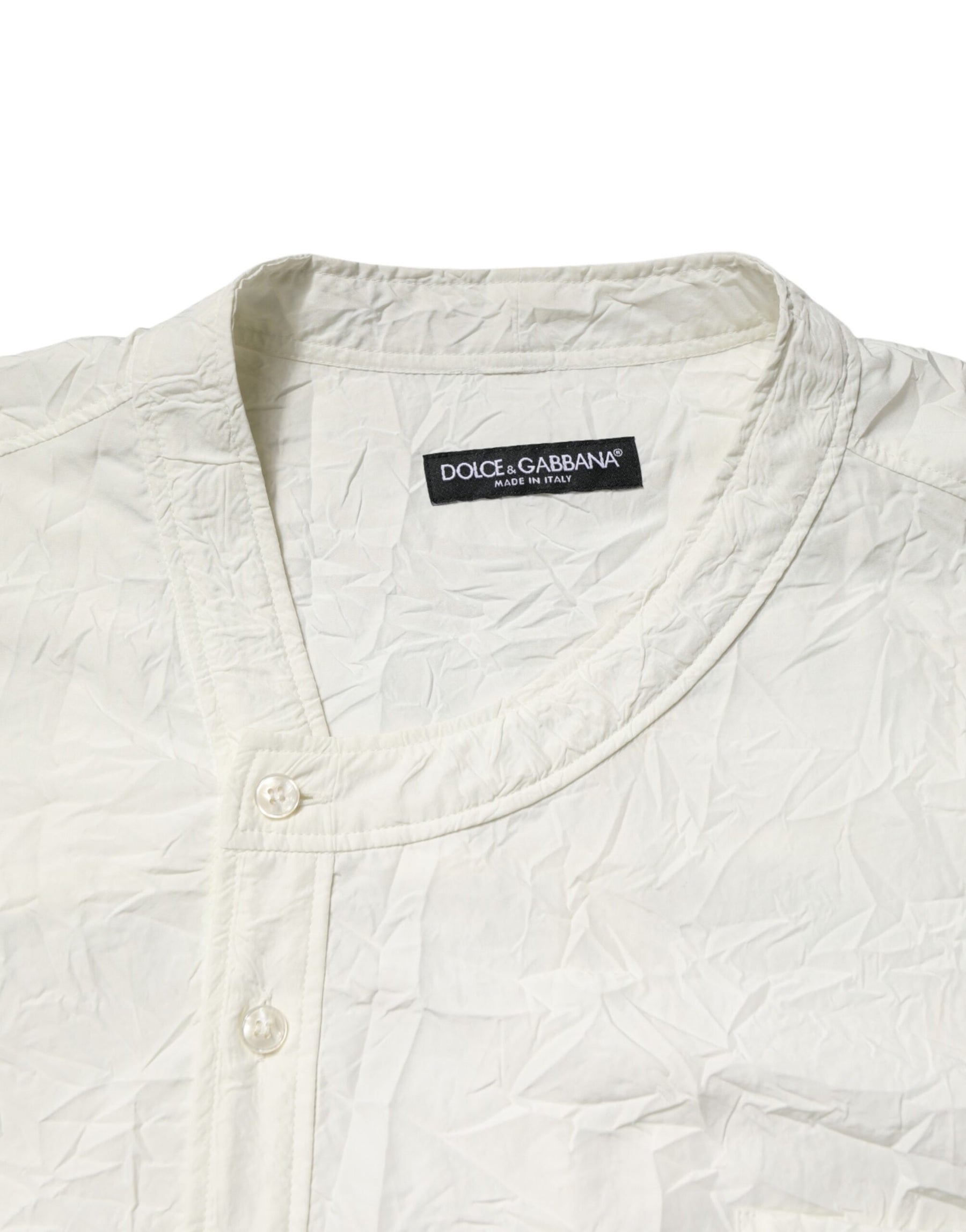 Dolce & Gabbana White Cotton Men Long Sleeves Men Shirt | Regal Royce