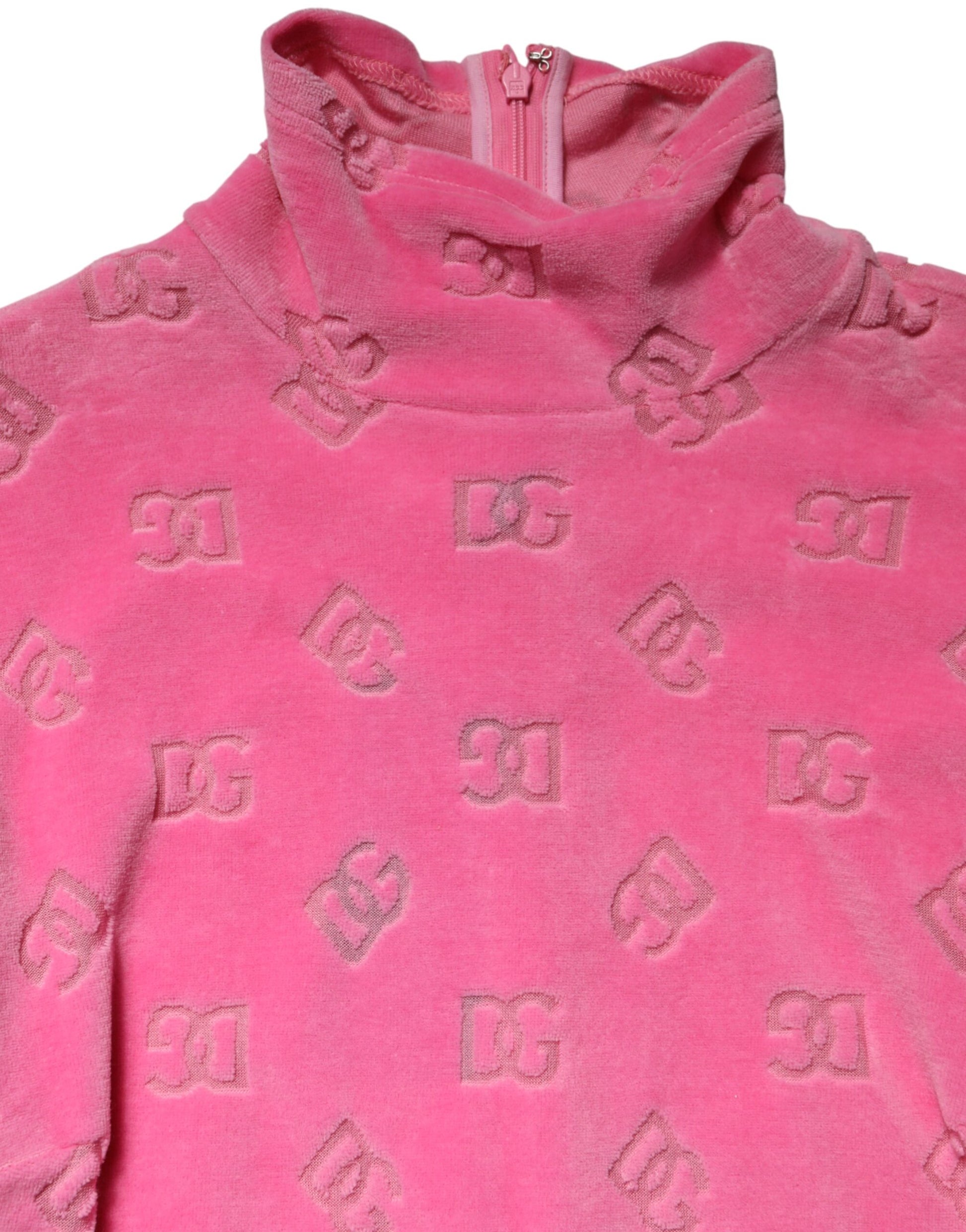 Dolce & Gabbana Pink Logo Monogram Long Sleeve Jumpsuit  Dress | Regal Royce