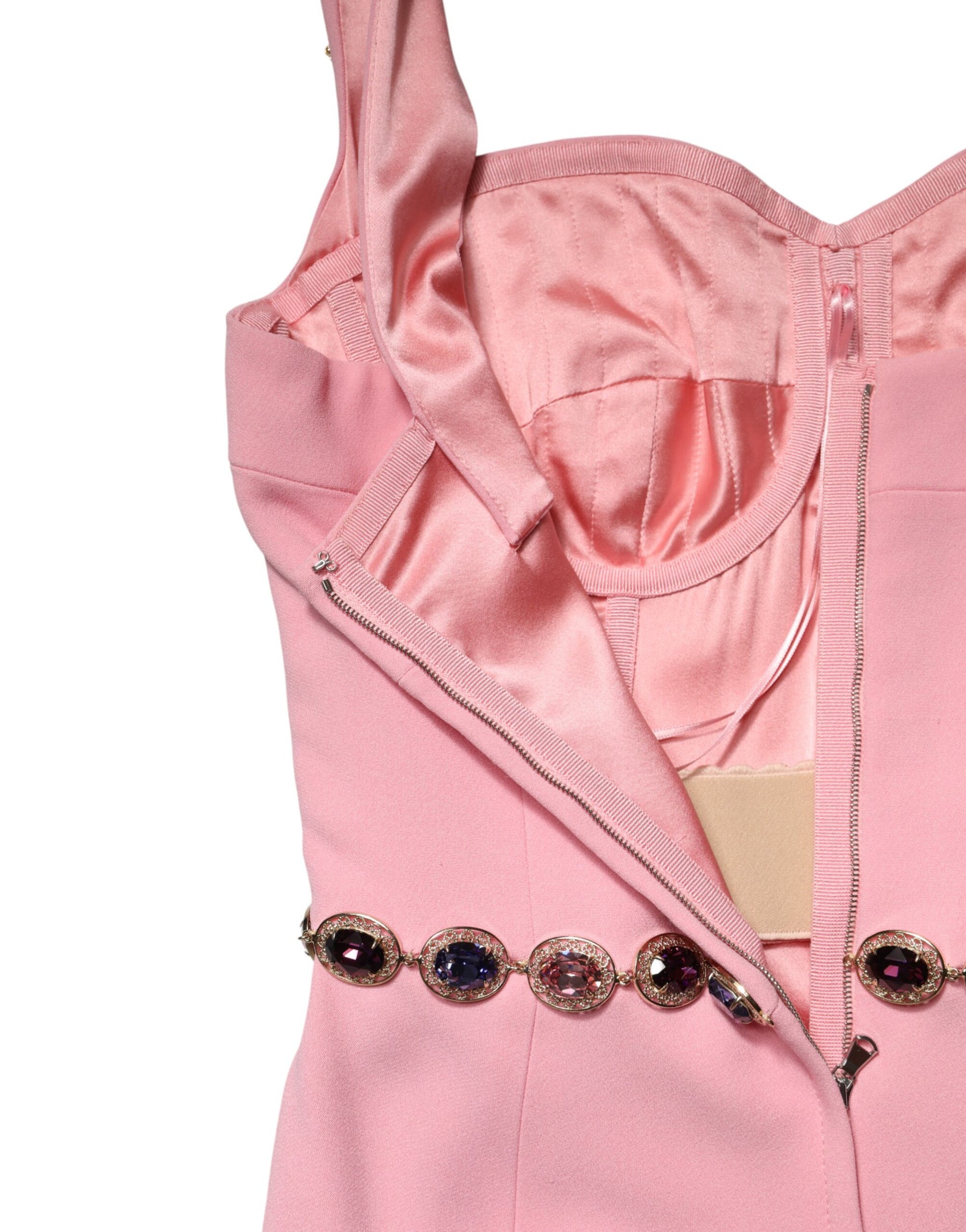 Dolce & Gabbana Pink Crystal Sheath Mermaid LongGown Dress | Regal Royce