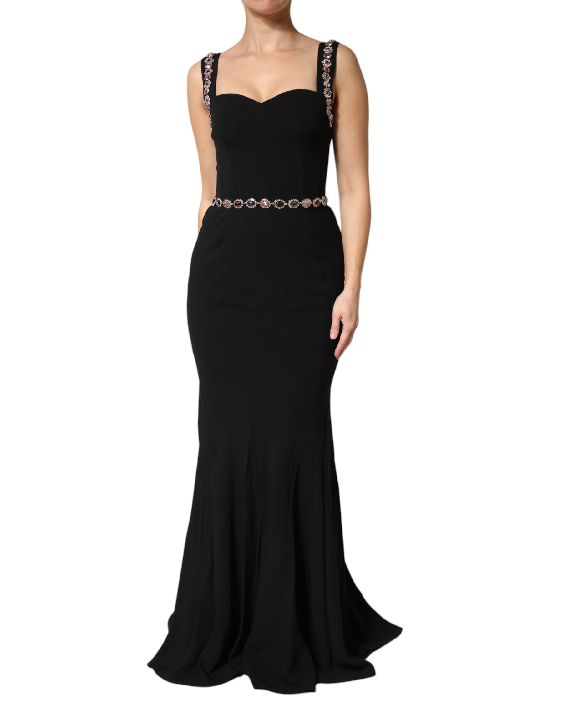 Dolce & Gabbana Black Embellished Sheath Mermaid Gown Dress | Regal Royce