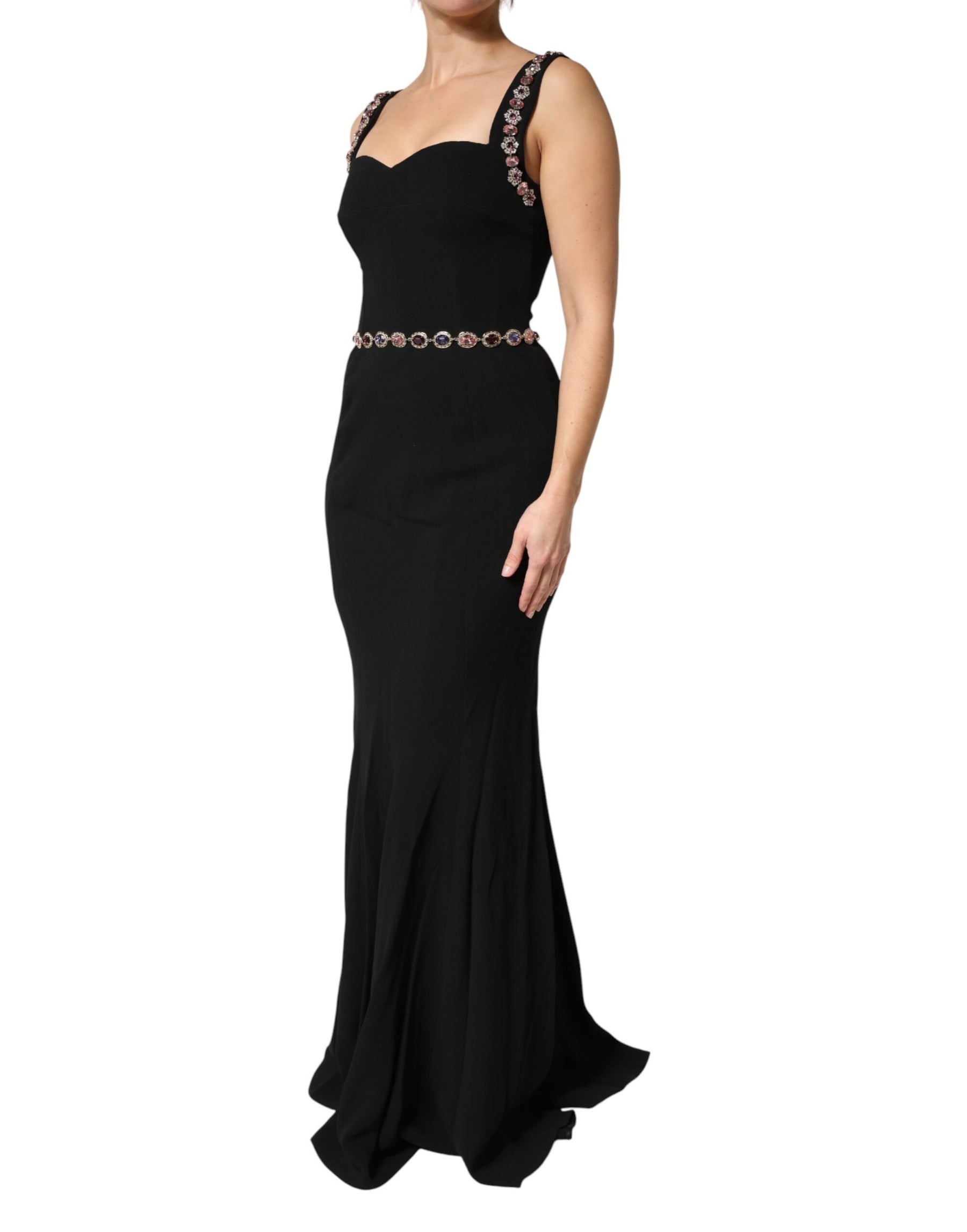 Dolce & Gabbana Black Embellished Sheath Mermaid Gown Dress | Regal Royce