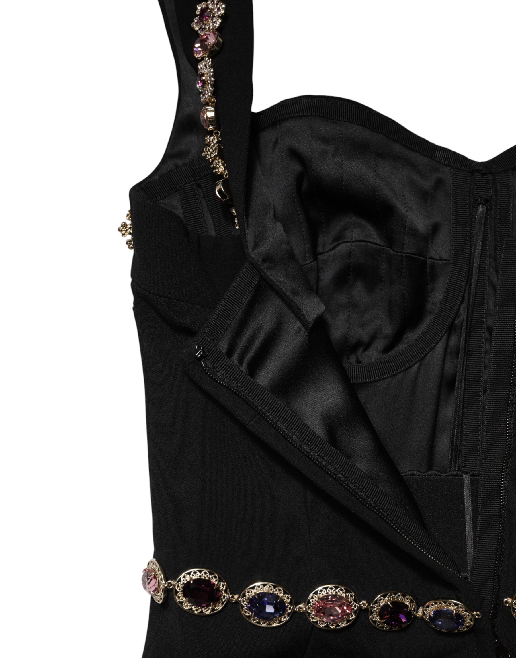 Dolce & Gabbana Black Embellished Sheath Mermaid Gown Dress | Regal Royce