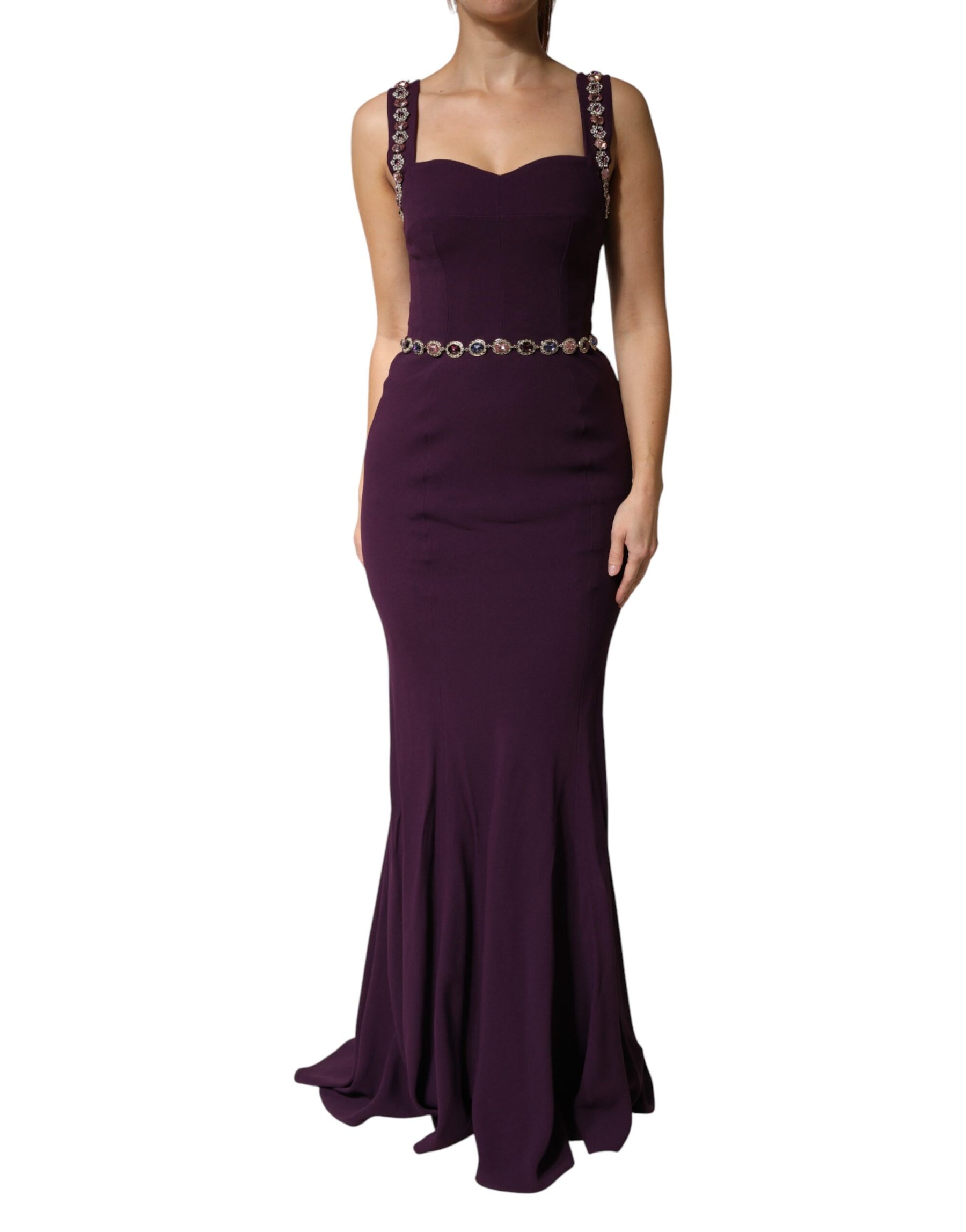 Dolce & Gabbana Violet Embellished Sheath Mermaid Gown Dress | Regal Royce