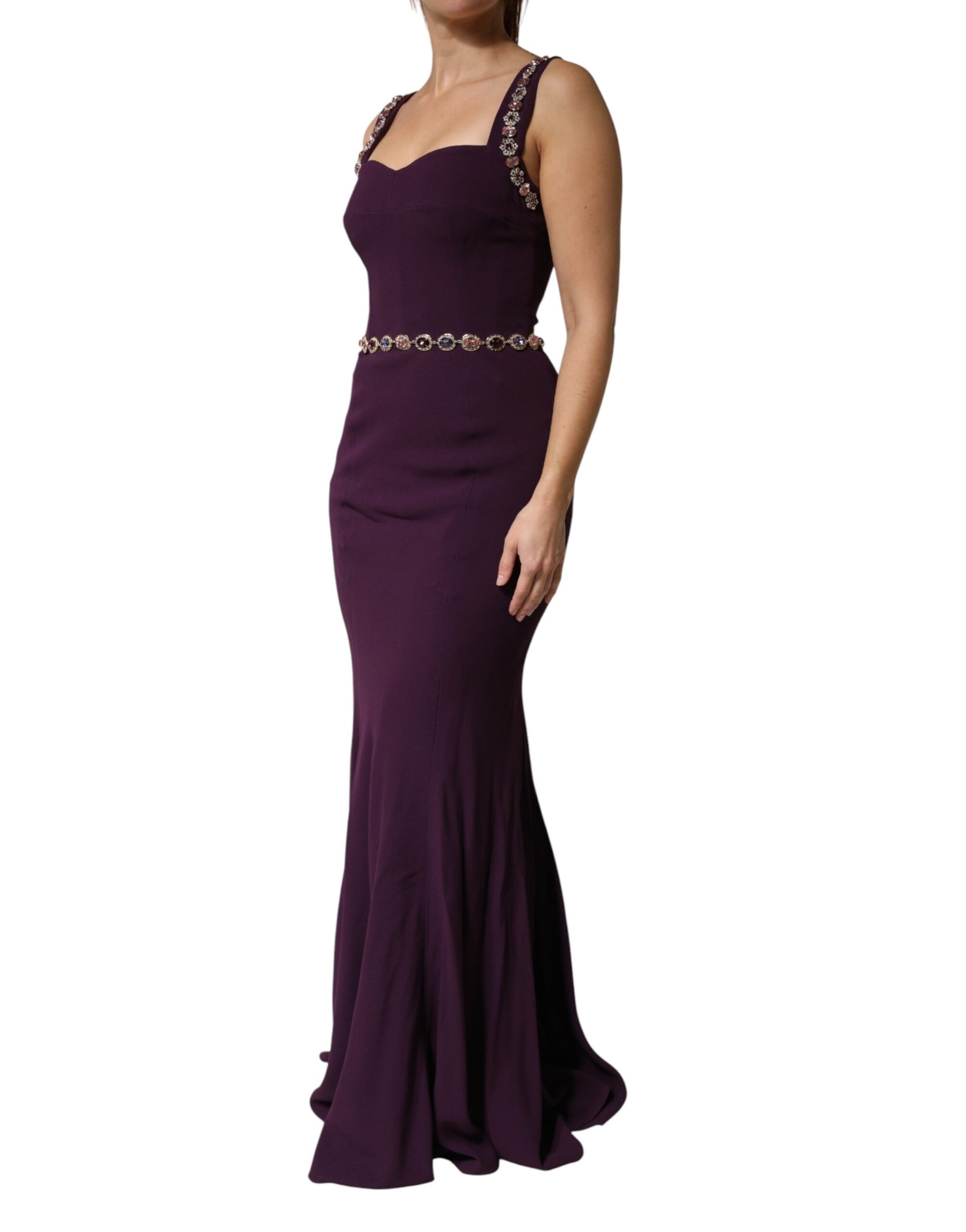 Dolce & Gabbana Violet Embellished Sheath Mermaid Gown Dress | Regal Royce